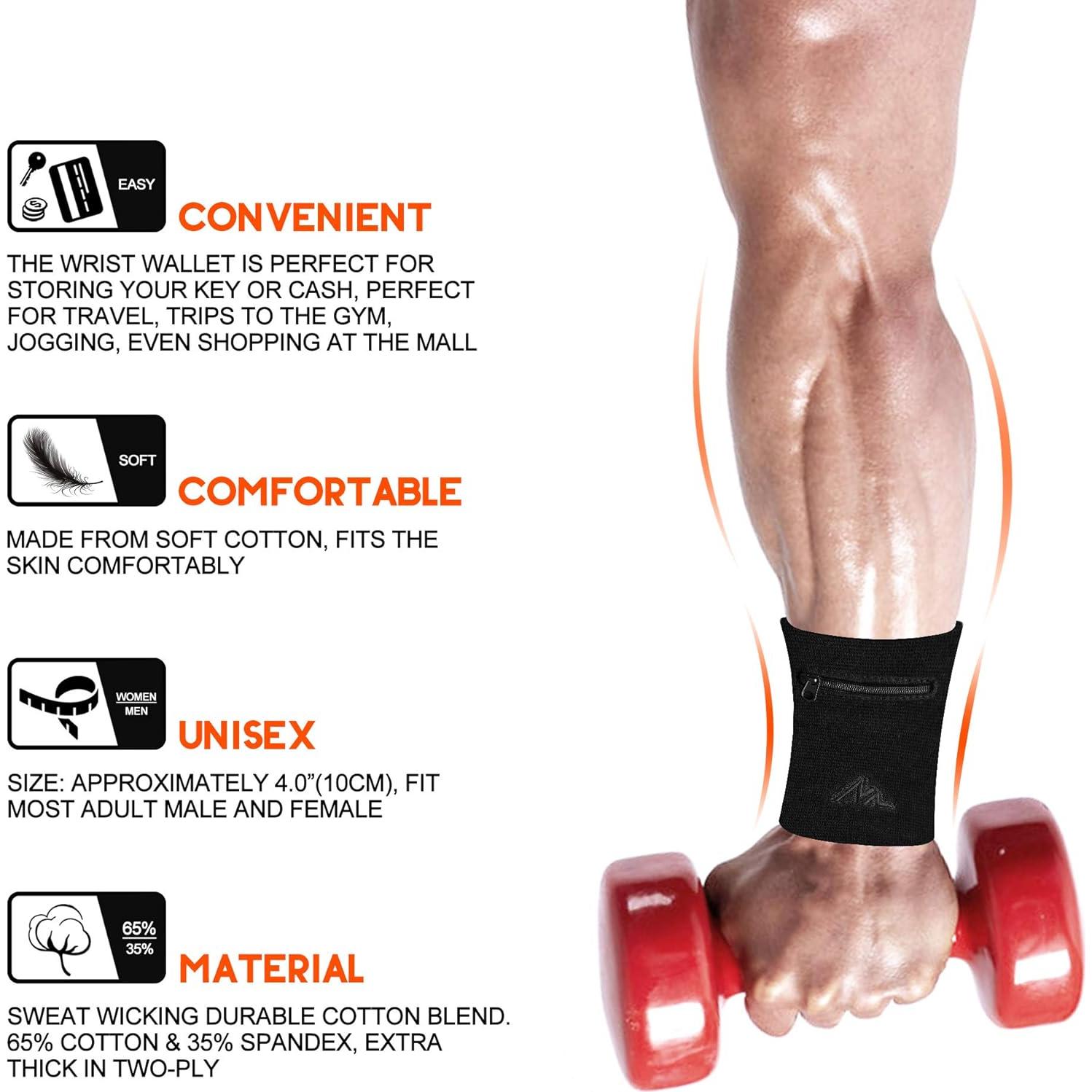 Billetera de Muñeca NEWZILL con Cremallera - Negro Largo 11.4 cm