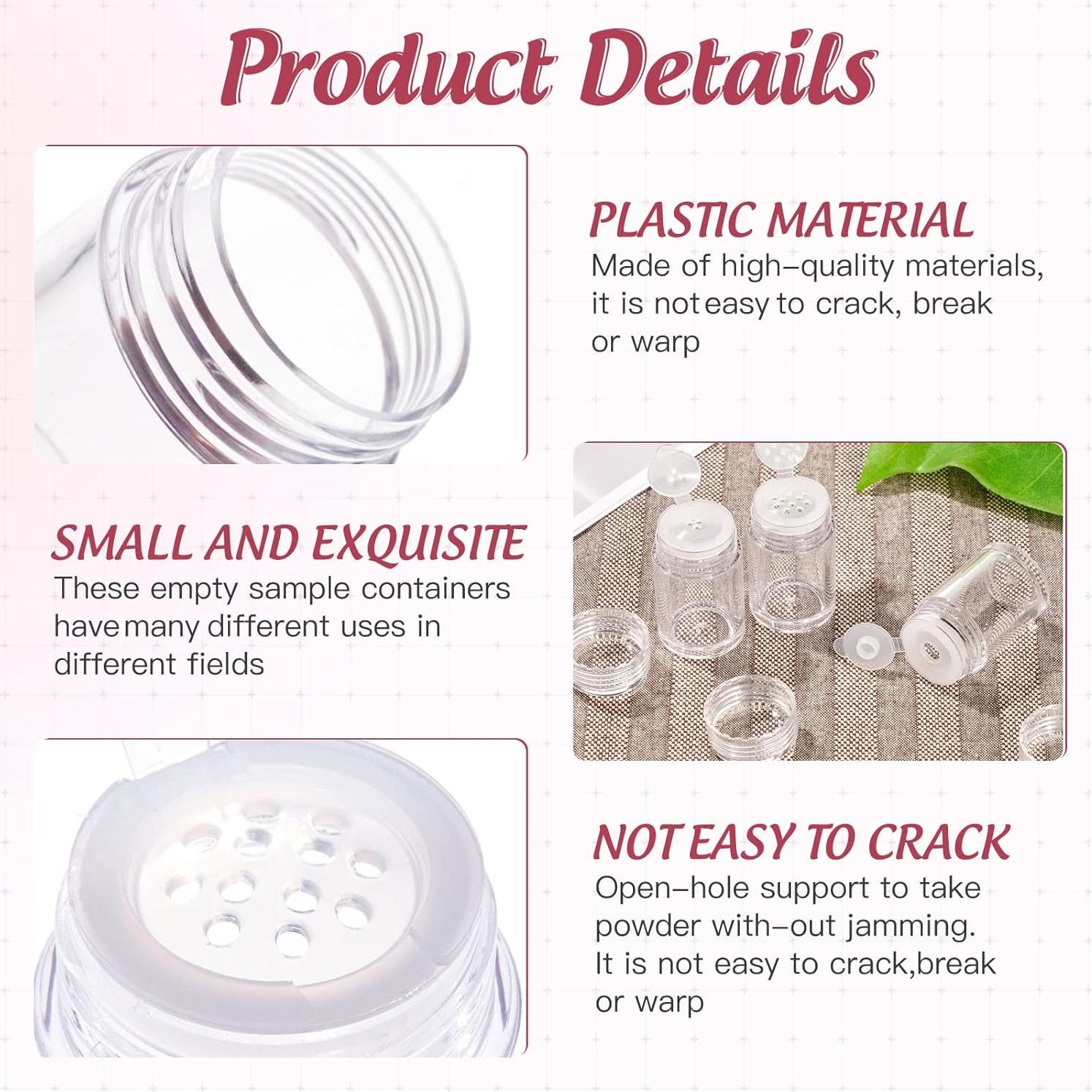 Mini Botellas Vacías RAYNAG para Polvo Suelto - 10 ml, 3 Estilos