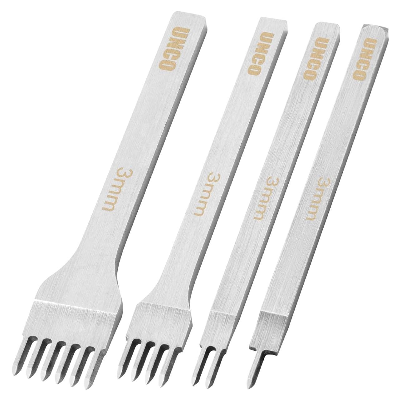 Kit de Herramientas de Costura de Cuero UNCO - 4 Piezas 3 mm