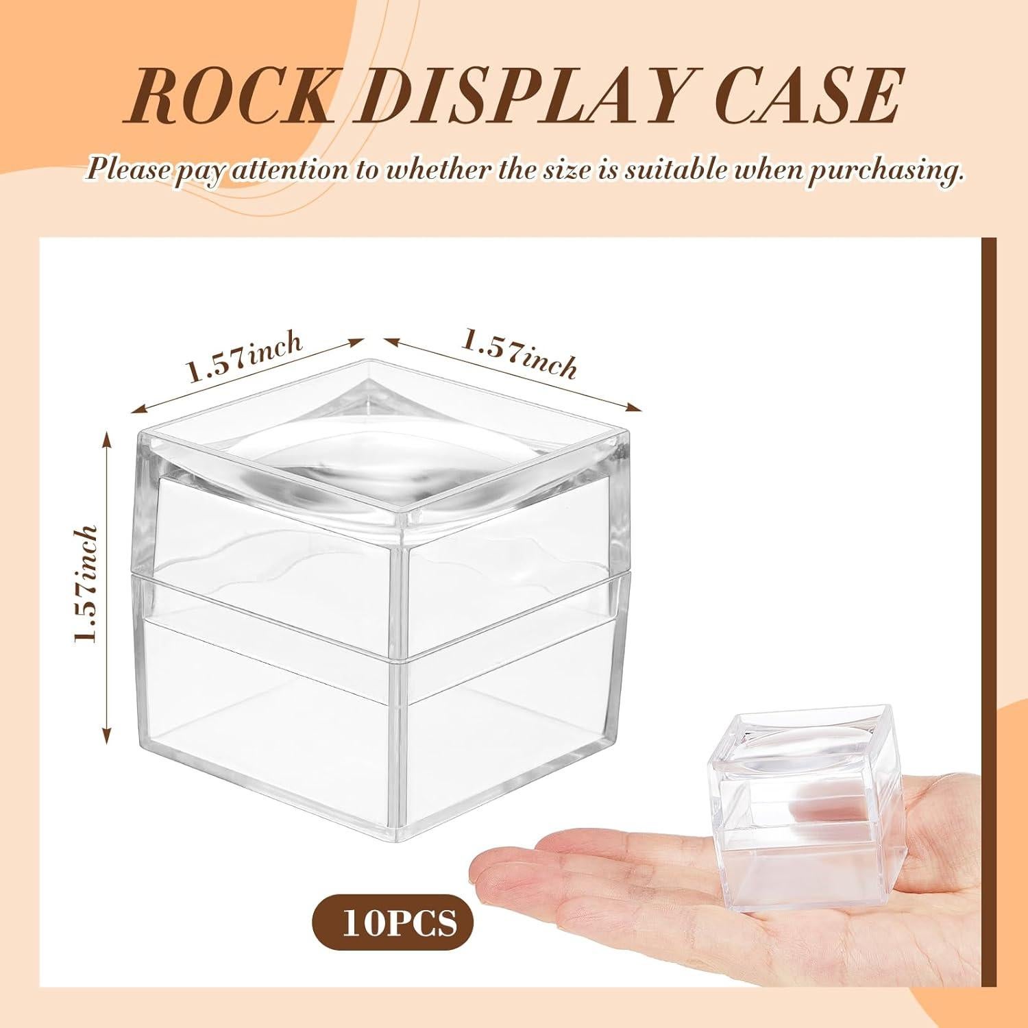 Paquete de 10 cajas de exhibición de rocas 4x4 cm DoubleFill