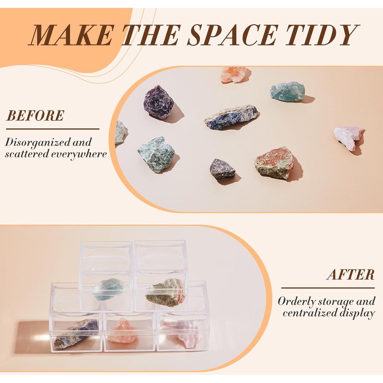 Paquete de 10 cajas de exhibición de rocas 4x4 cm DoubleFill