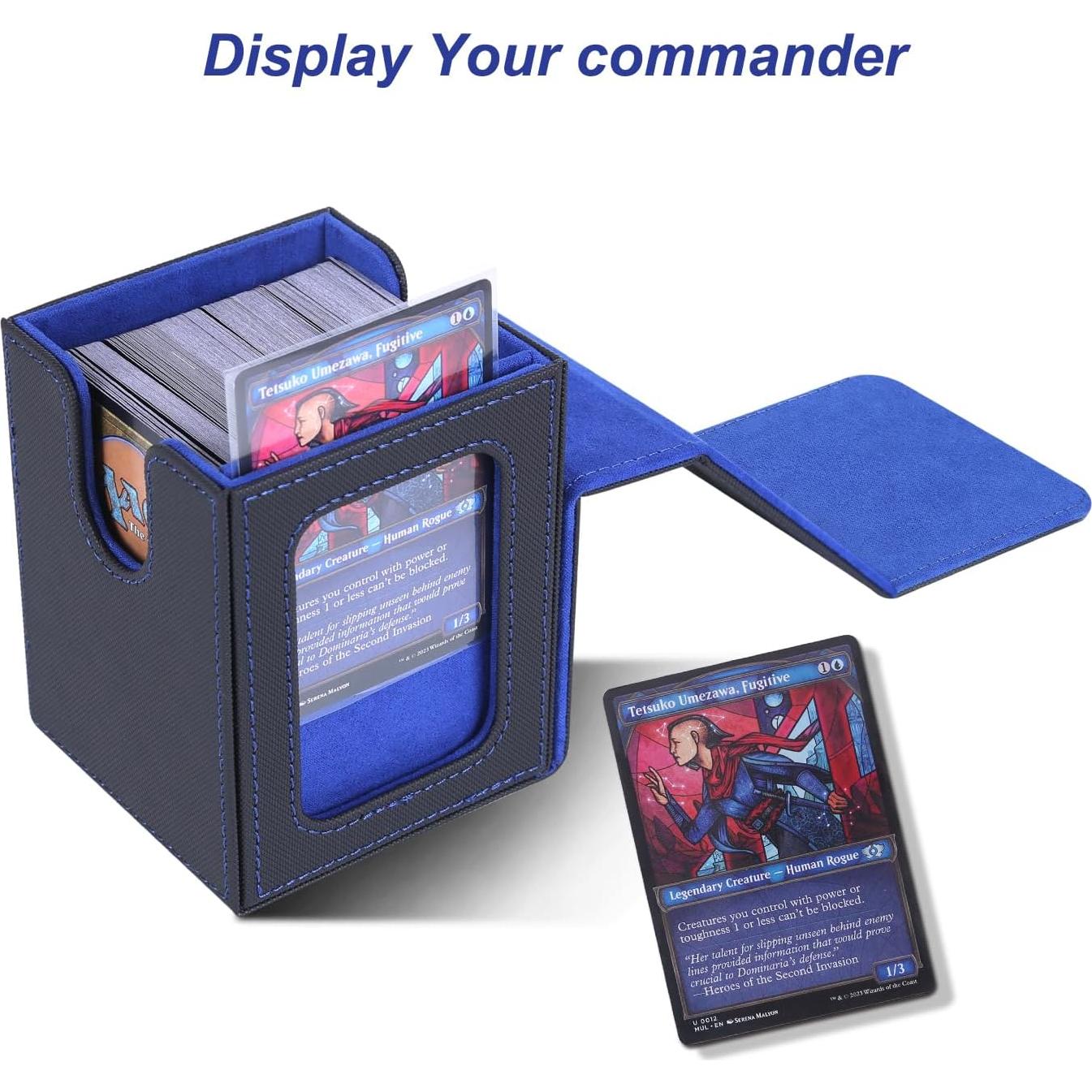 Caja de Barajas AFIING para 100 Cartas Dobladas - Negro/Azul