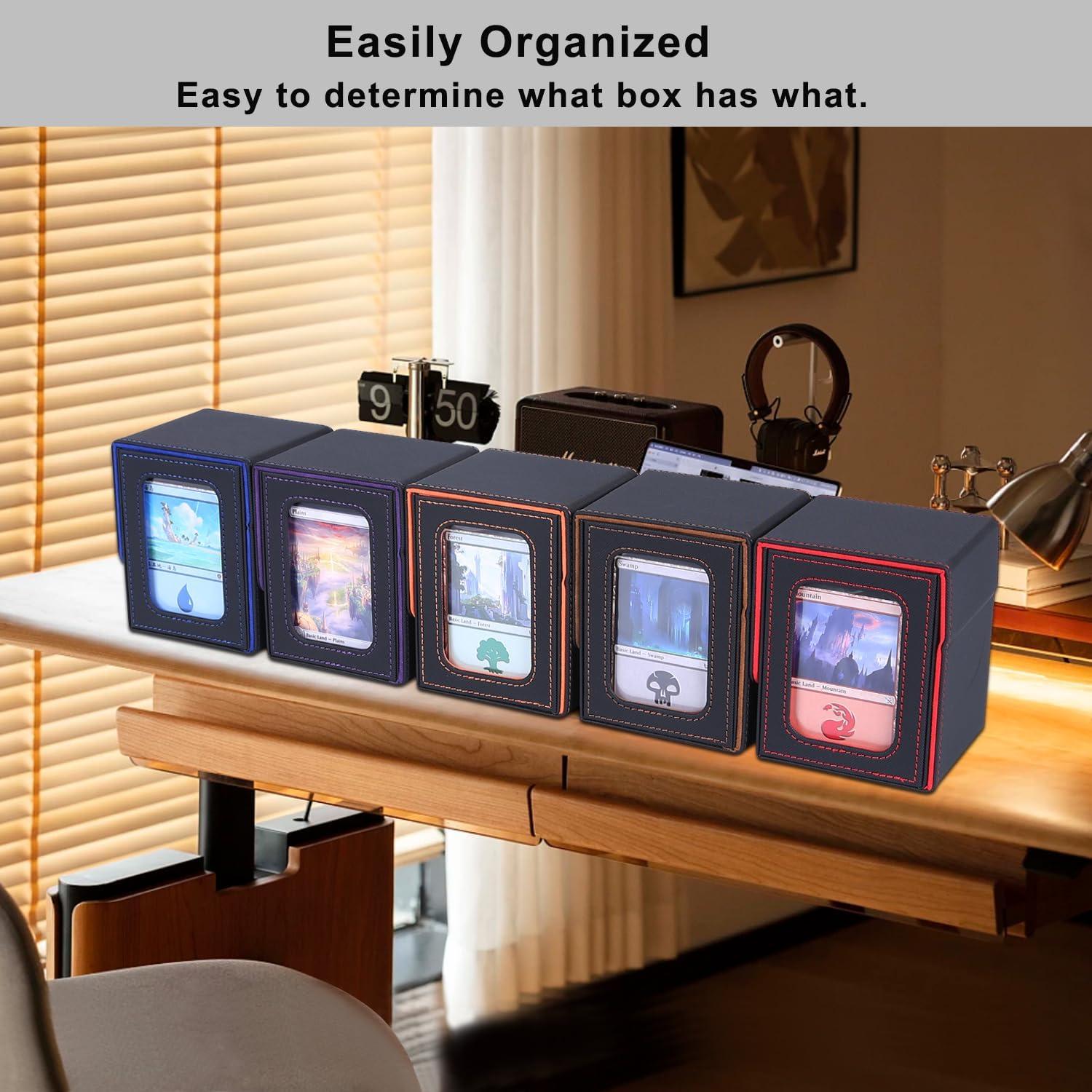 Caja de Barajas AFIING para 100 Cartas Dobladas - Negro/Azul