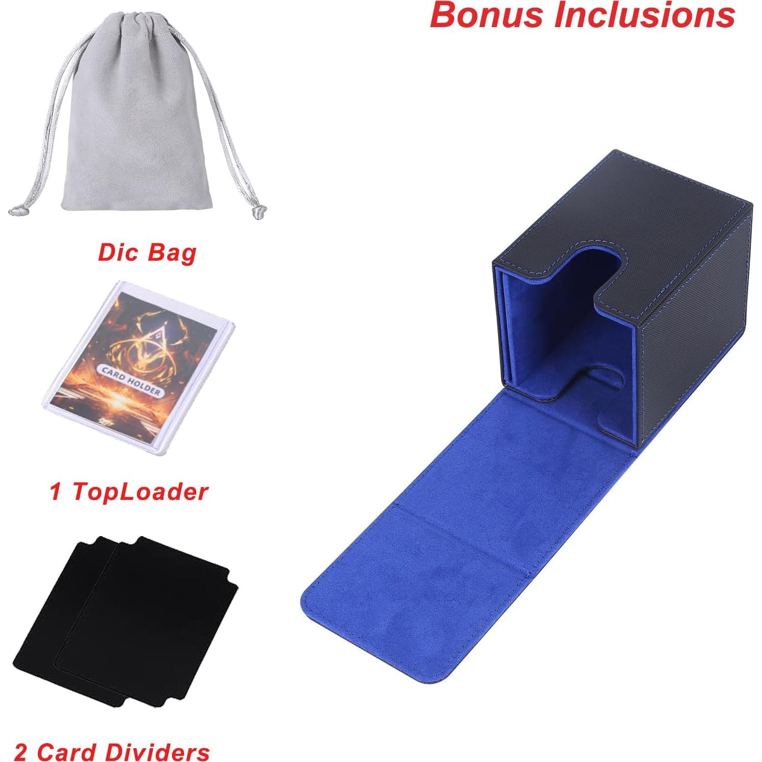 Caja de Barajas AFIING para 100 Cartas Dobladas - Negro/Azul