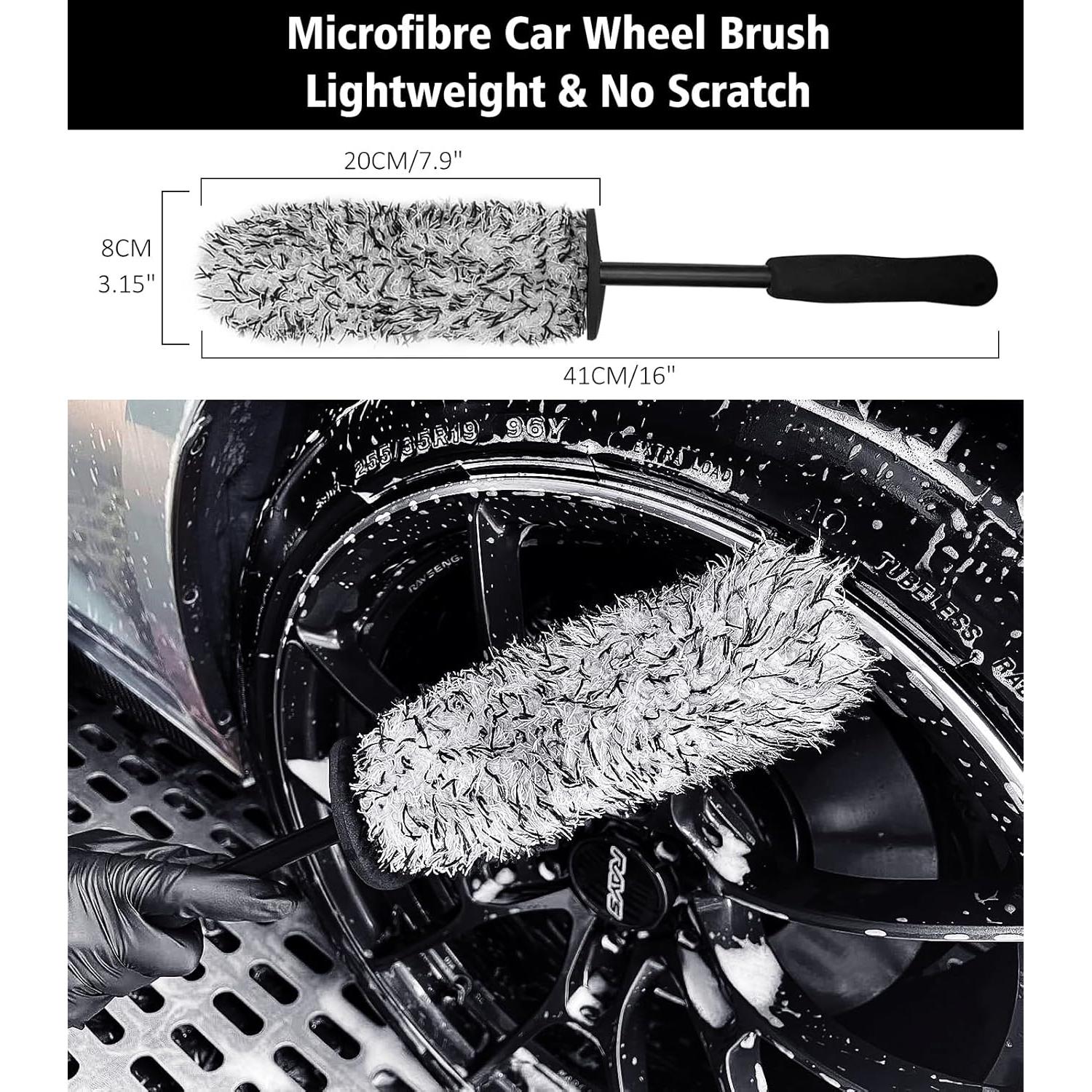 Kit de Limpieza de Ruedas YeewayVeh 4 Piezas Verde y Negro