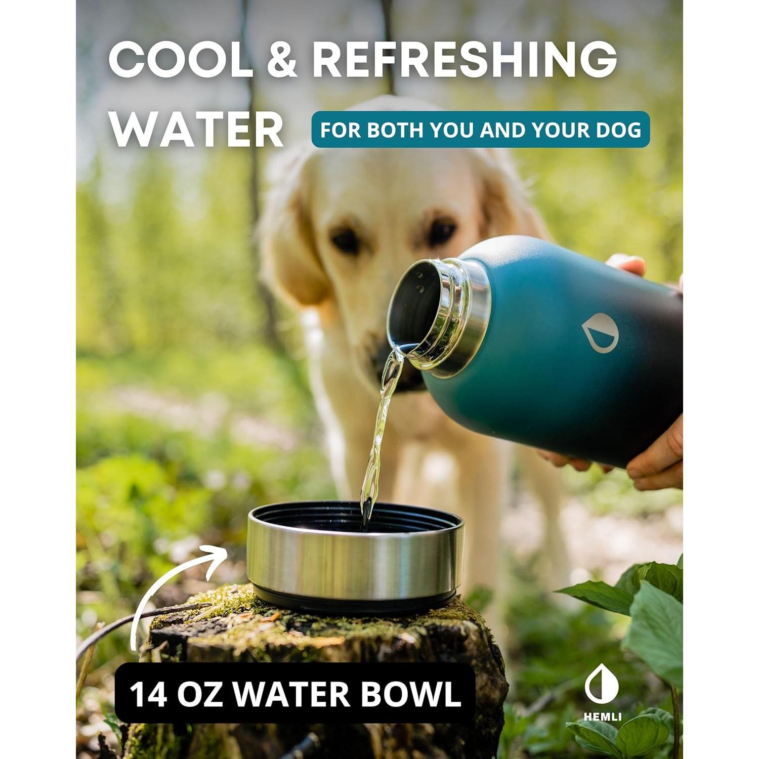 Botella de Agua para Perros HEMLI 1.89 L con Tazón Desmontable