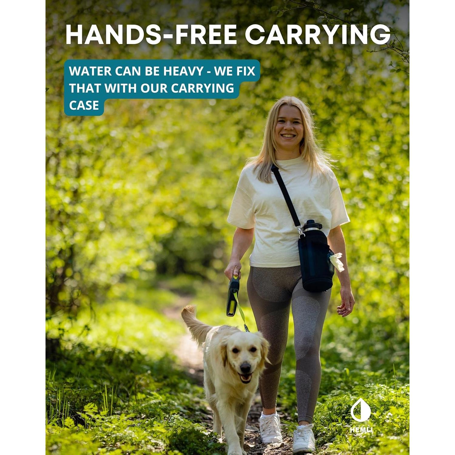 Botella de Agua para Perros HEMLI 1.89 L con Tazón Desmontable