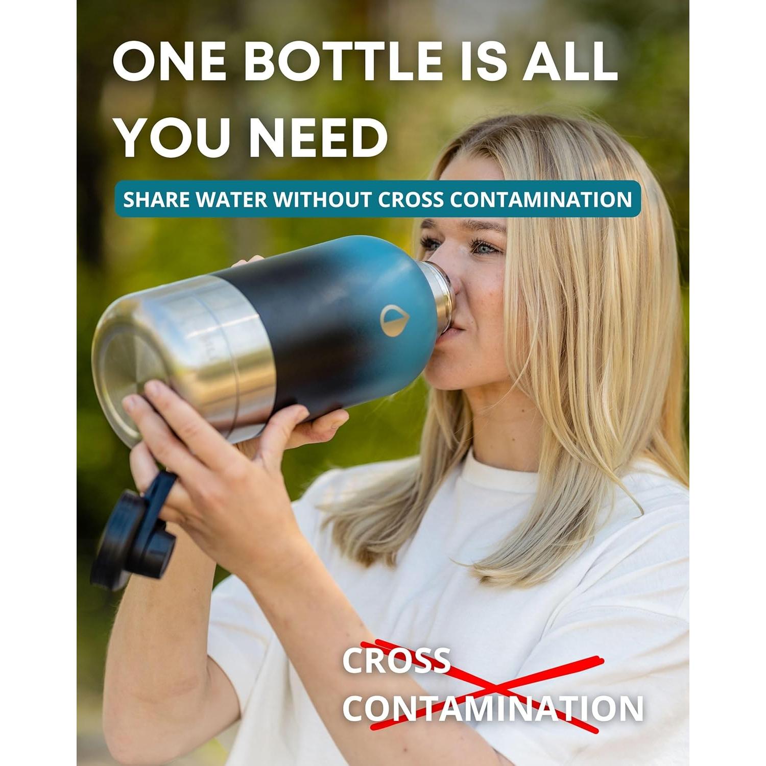 Botella de Agua para Perros HEMLI 1.89 L con Tazón Desmontable