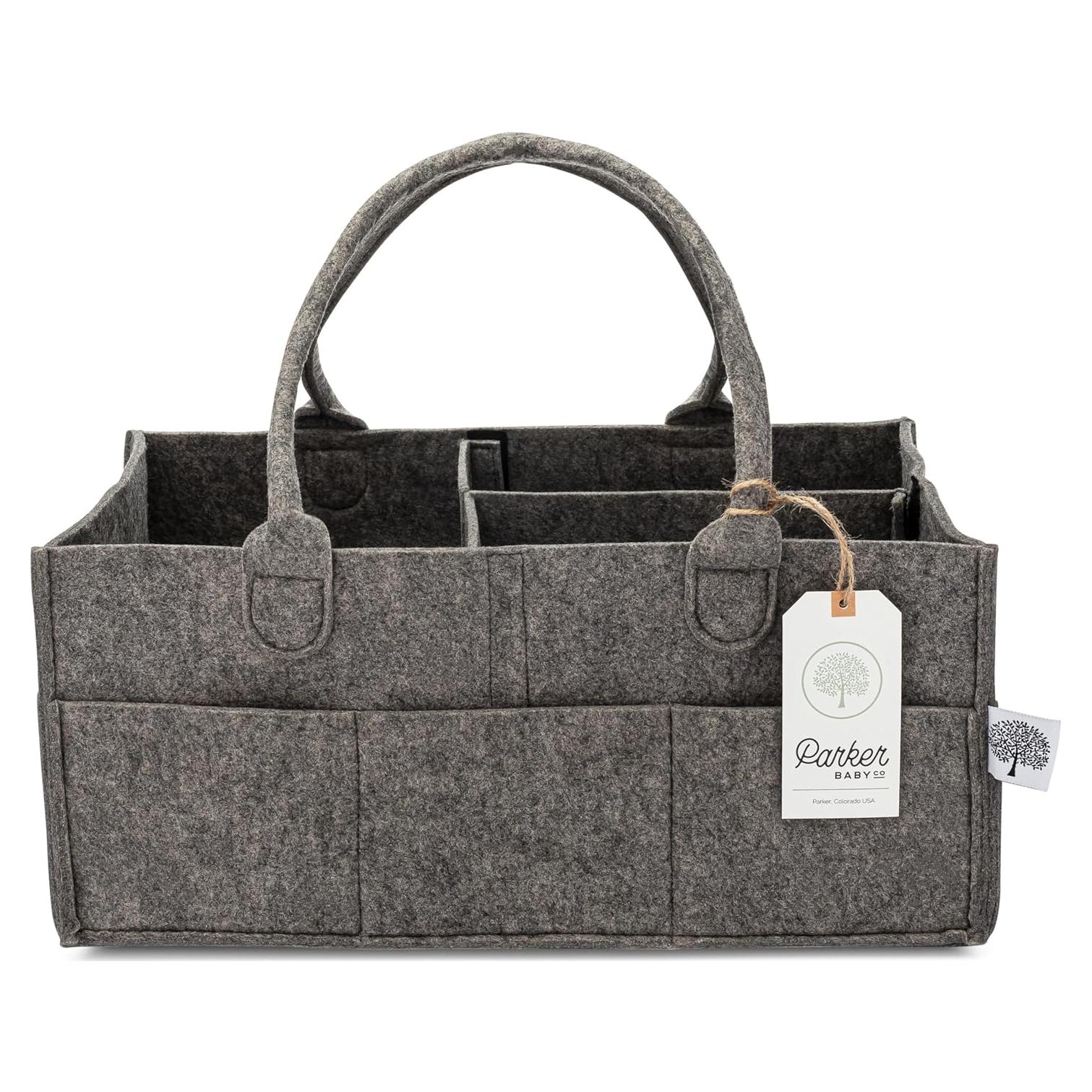 Cesta de Pañales Parker Baby Co. Grande Fieltro Carbón