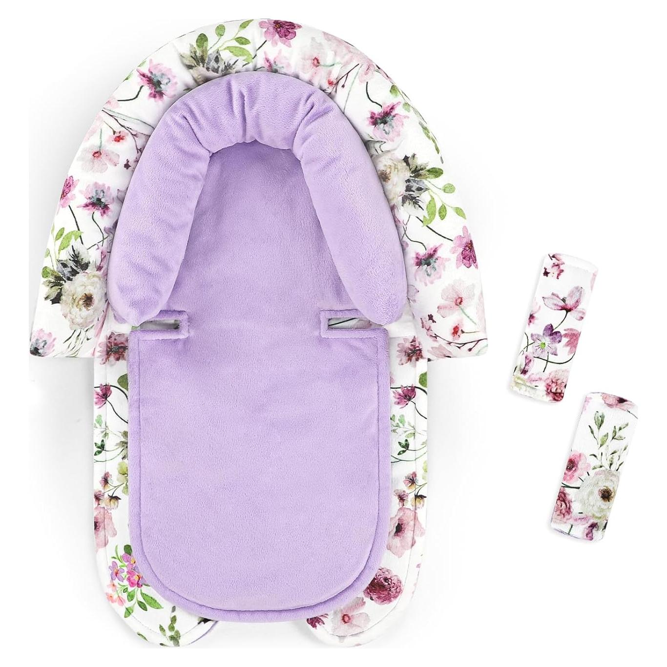 Soporte de Cabeza y Cuerpo para Bebé GFU Morado Floral