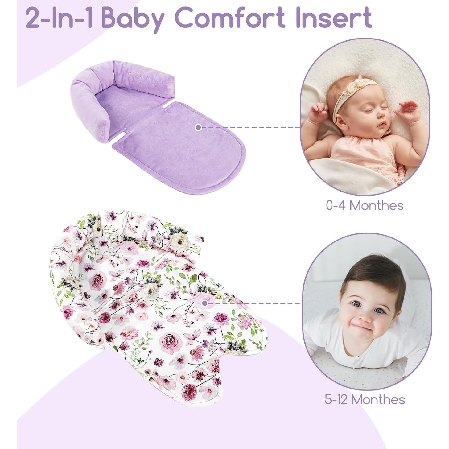 Soporte de Cabeza y Cuerpo para Bebé GFU Morado Floral