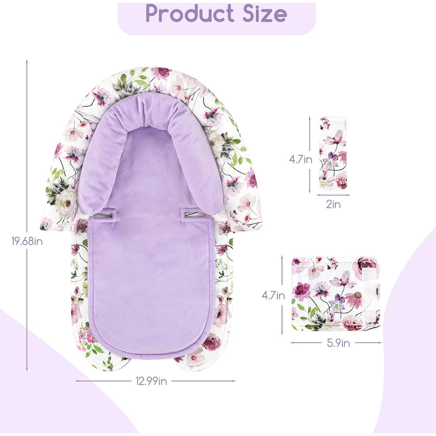 Soporte de Cabeza y Cuerpo para Bebé GFU Morado Floral