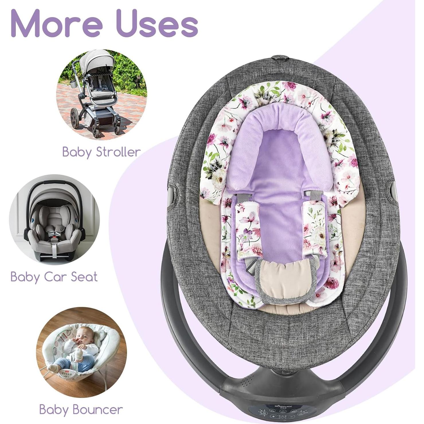 Soporte de Cabeza y Cuerpo para Bebé GFU Morado Floral