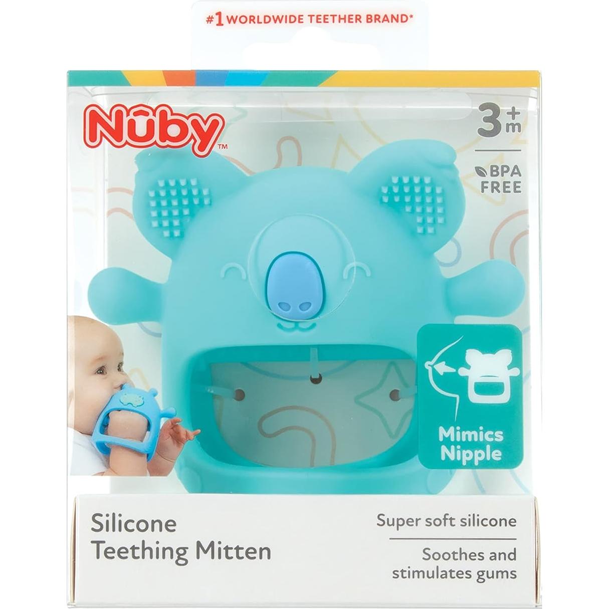 Mitón de Dentición de Silicona Nuby Hipopótamo 3+ Meses
