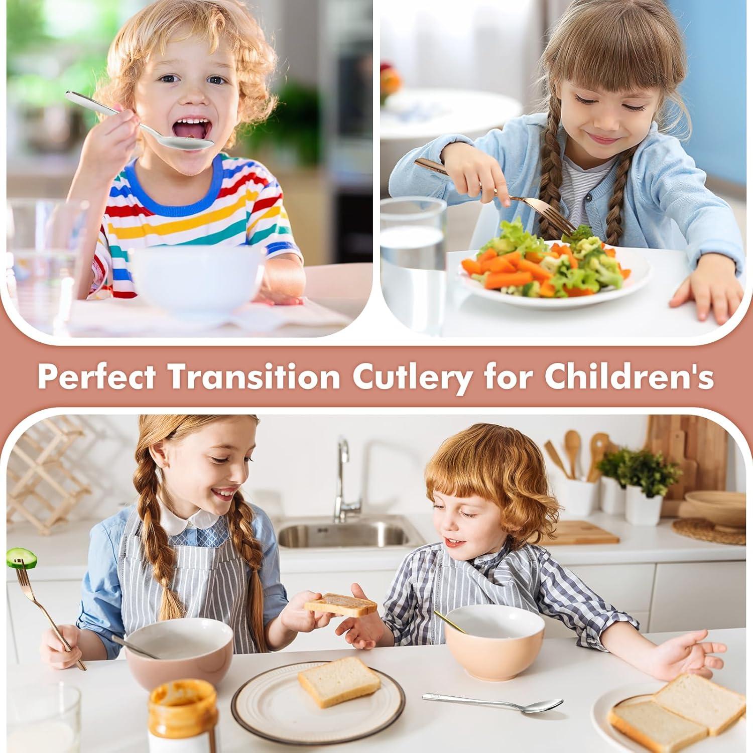 Set de Cubiertos para Niños DRKIO - 6 Piezas de Acero Inoxidable