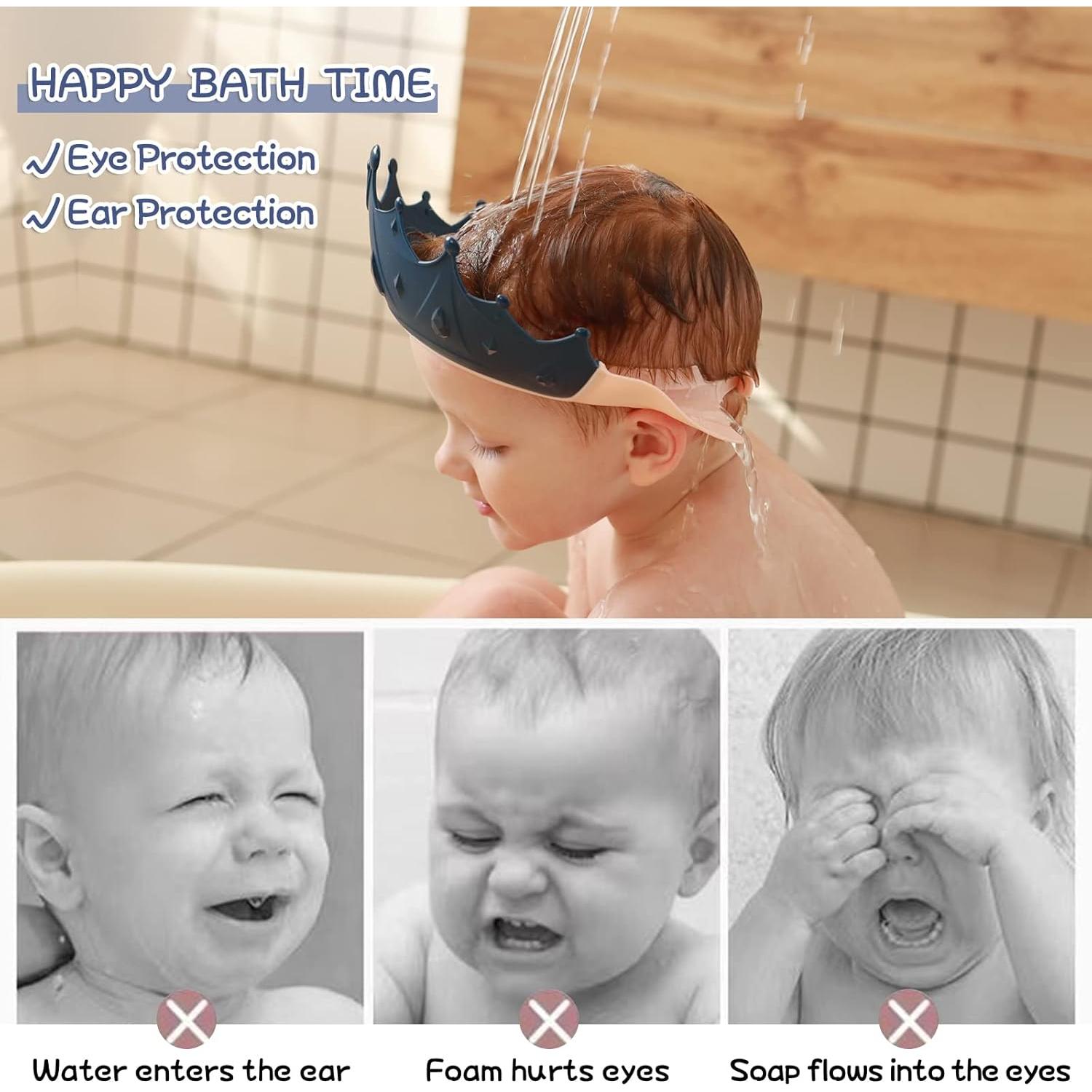 Gorro de Ducha para Bebés FUSACONY Azul - Protección Ojos y Oídos