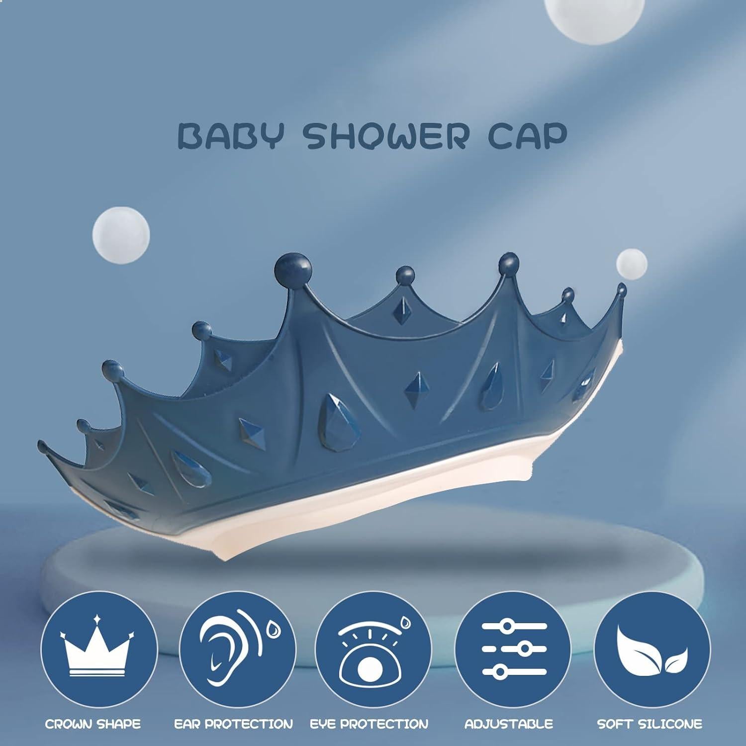 Gorro de Ducha para Bebés FUSACONY Azul - Protección Ojos y Oídos