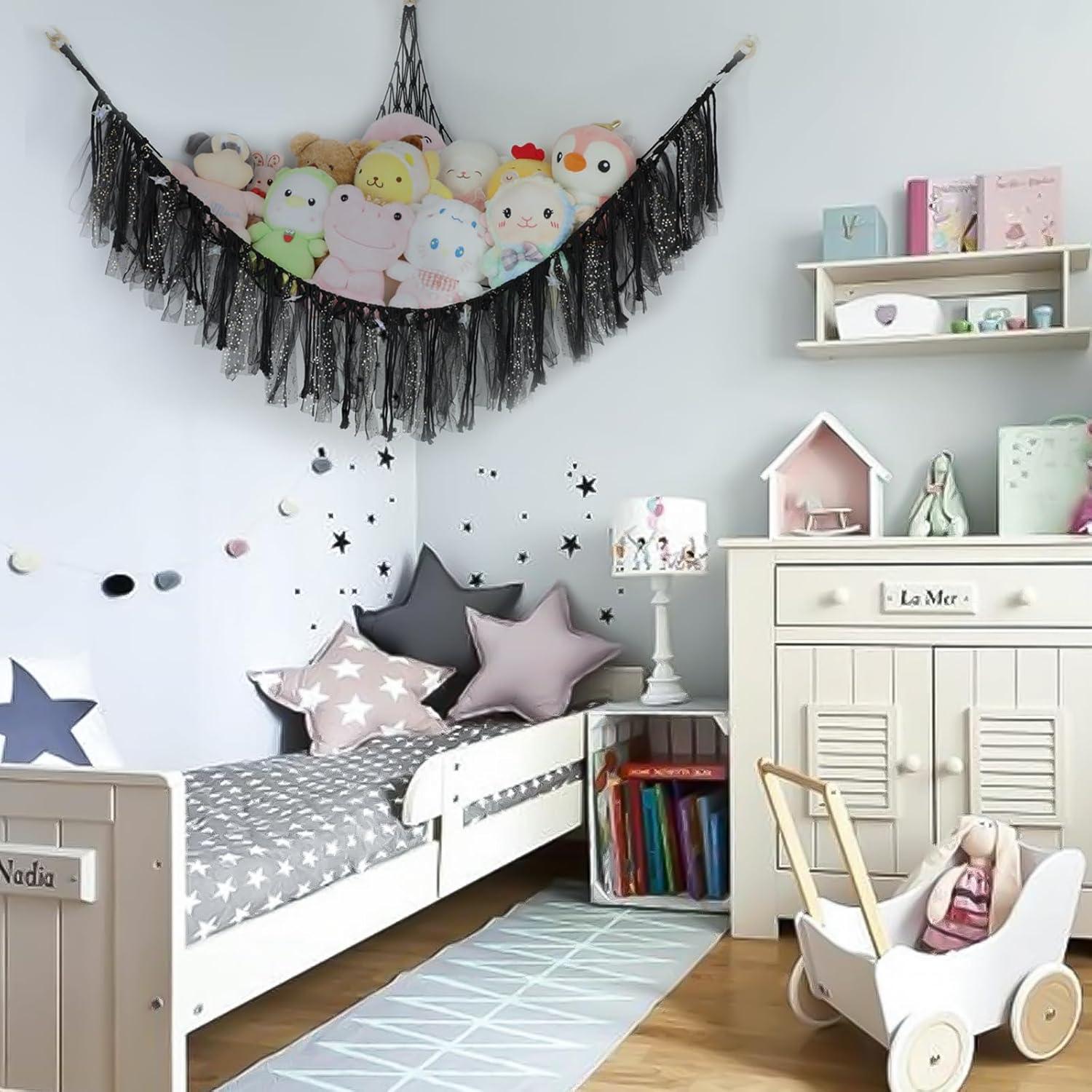 Hamaca de Peluches YELIENM 99x99 cm con Luces LED - Negro