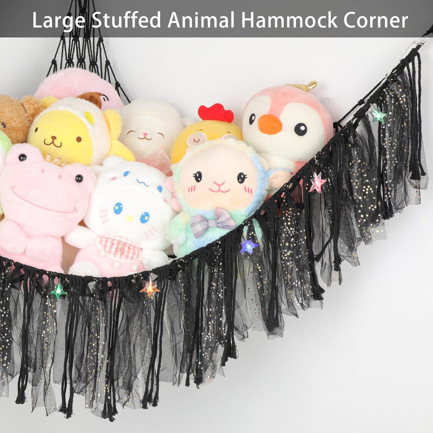 Hamaca de Peluches YELIENM 99x99 cm con Luces LED - Negro