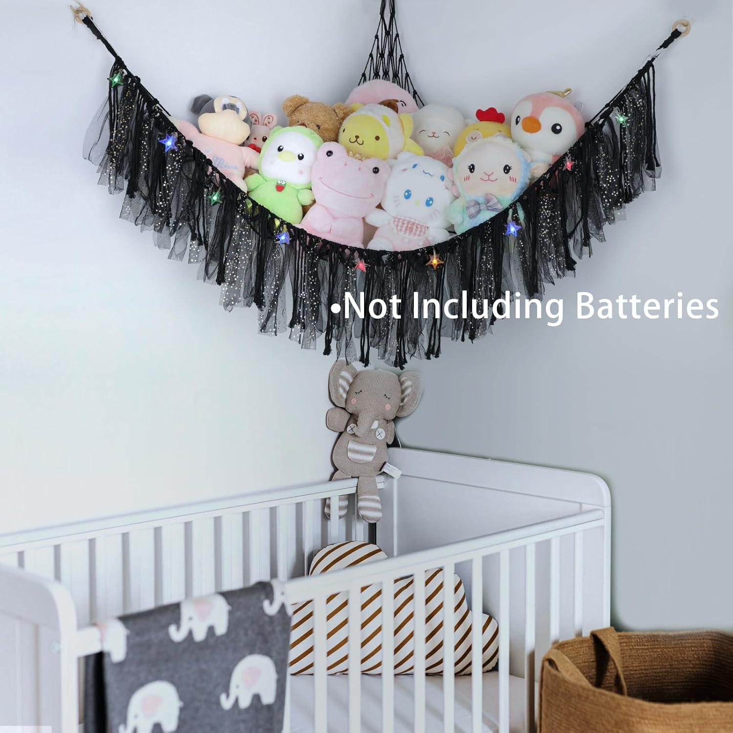 Hamaca de Peluches YELIENM 99x99 cm con Luces LED - Negro