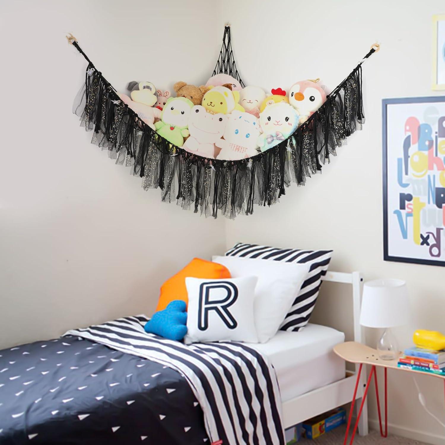 Hamaca de Peluches YELIENM 99x99 cm con Luces LED - Negro