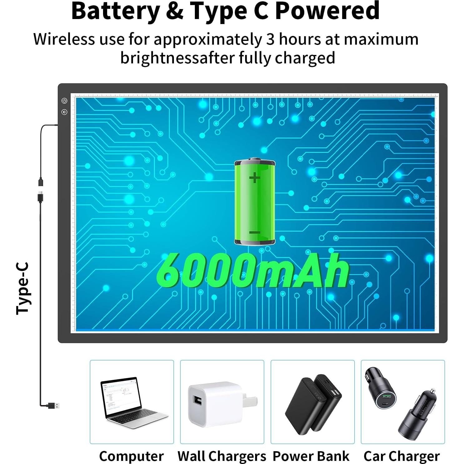 Pad de Luz LED A1 TOHETO 90x60cm Inalámbrico 3 Modos
