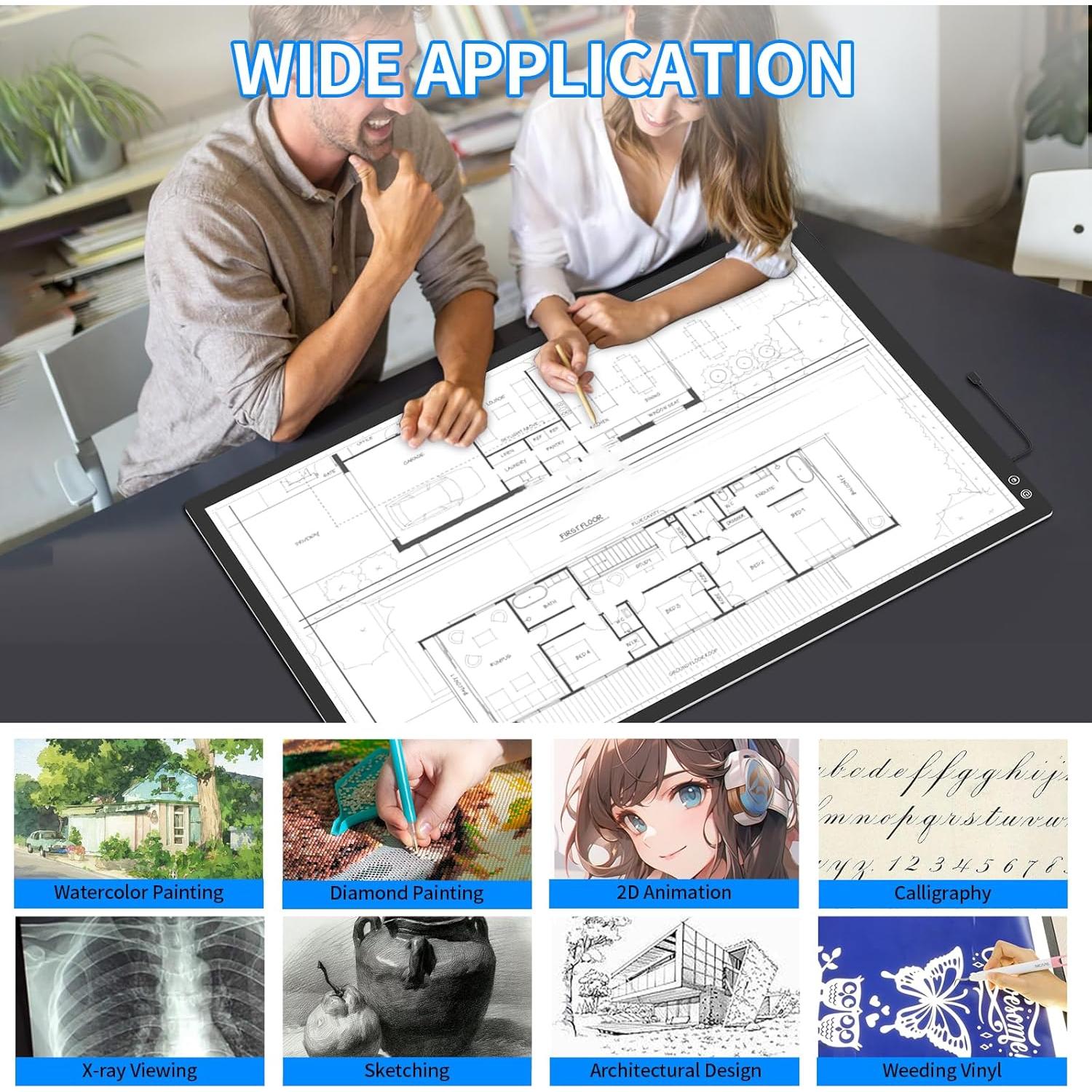 Pad de Luz LED A1 TOHETO 90x60cm Inalámbrico 3 Modos