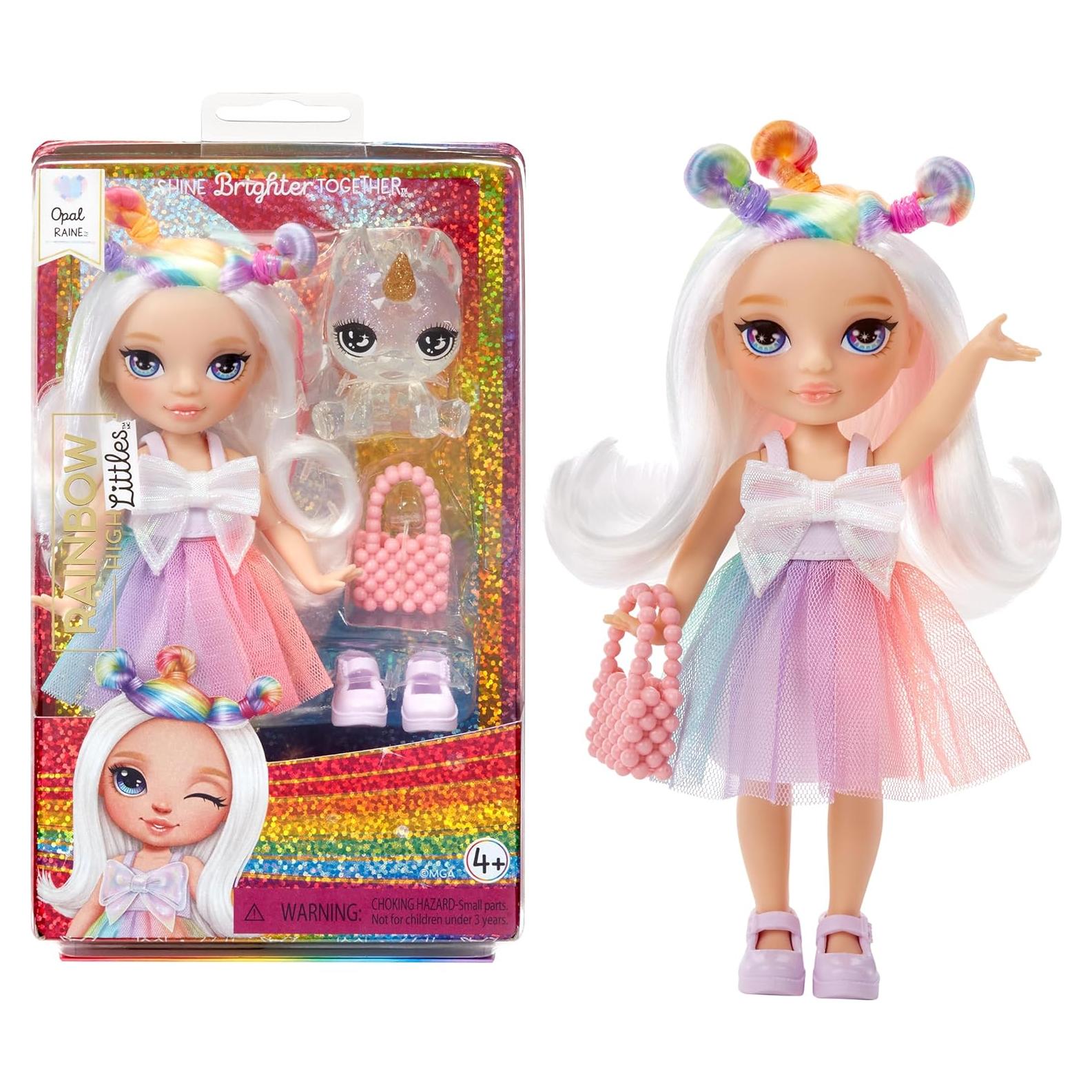 Muñeca Rainbow High Littles Opal Raine 14 cm con Mascota