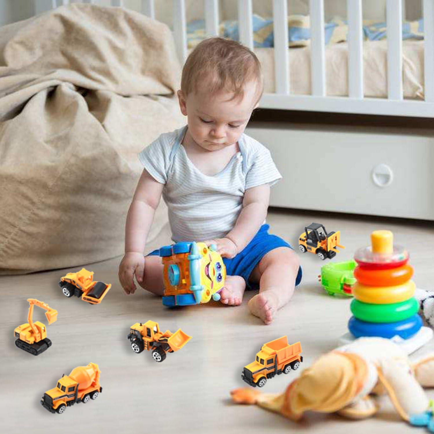 QAPIZM 6 Vehículos de Construcción Mini Juguetes para Niños