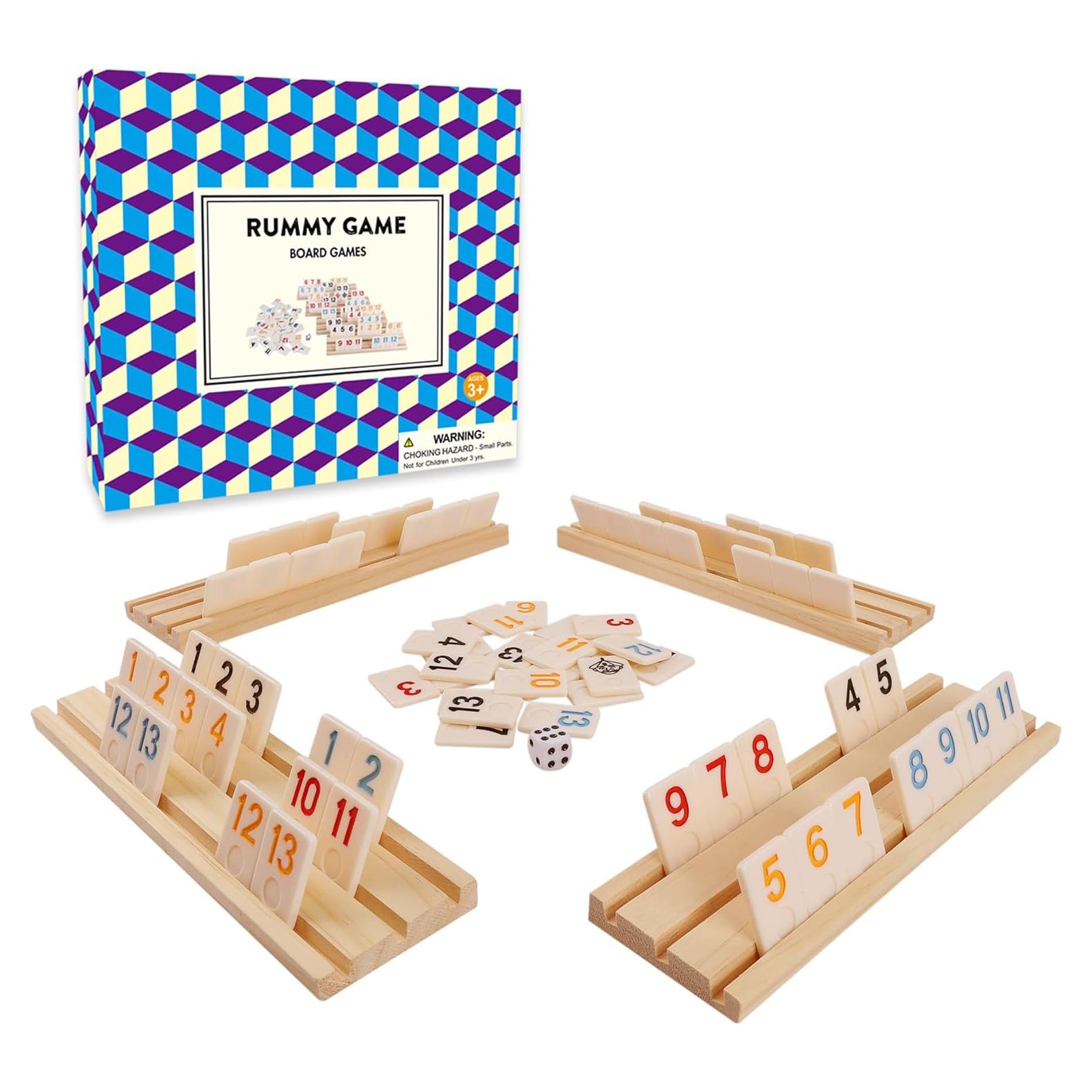 Juego de Rummy Mejorado Offelec con 106 Fichas Grandes