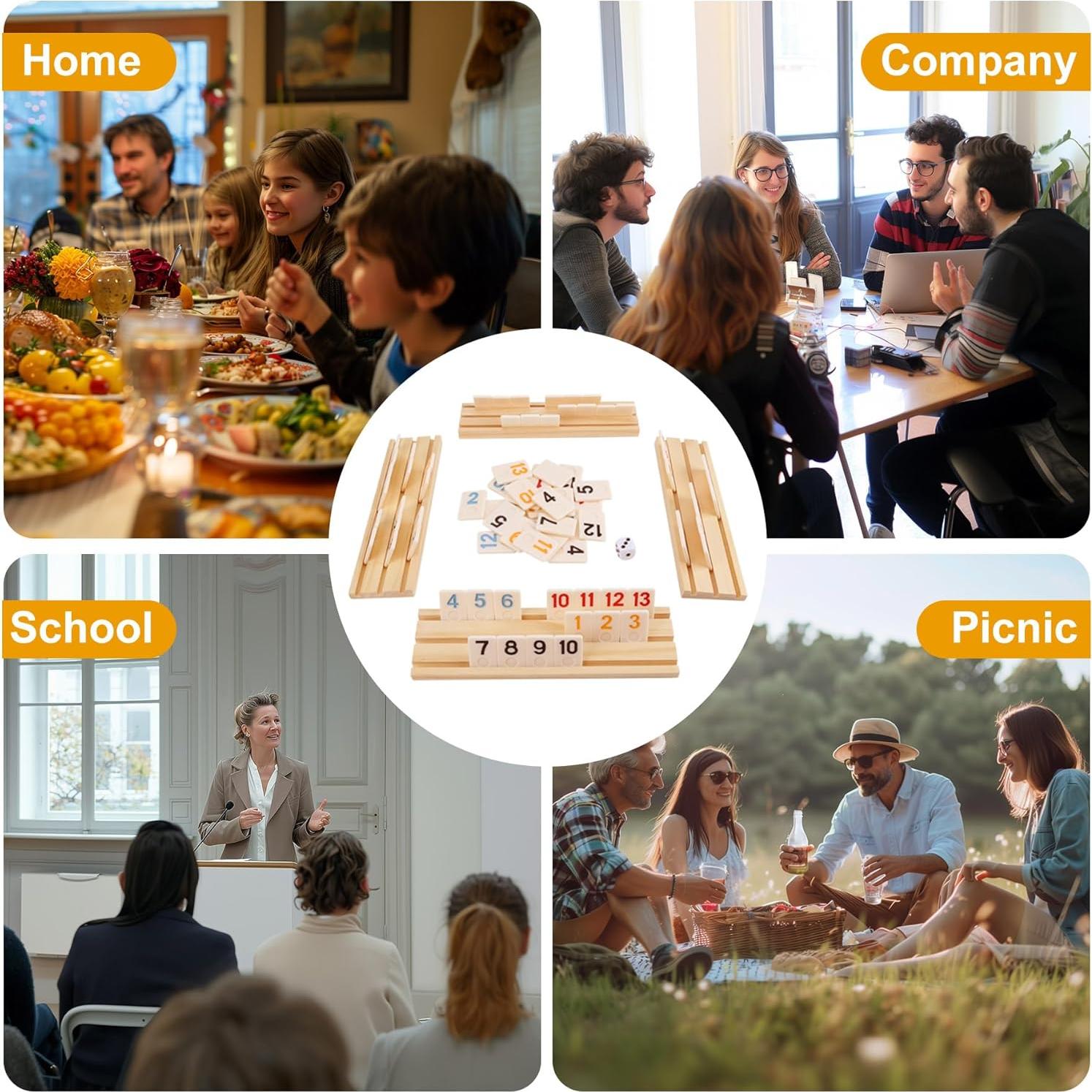 Juego de Rummy Mejorado Offelec con 106 Fichas Grandes