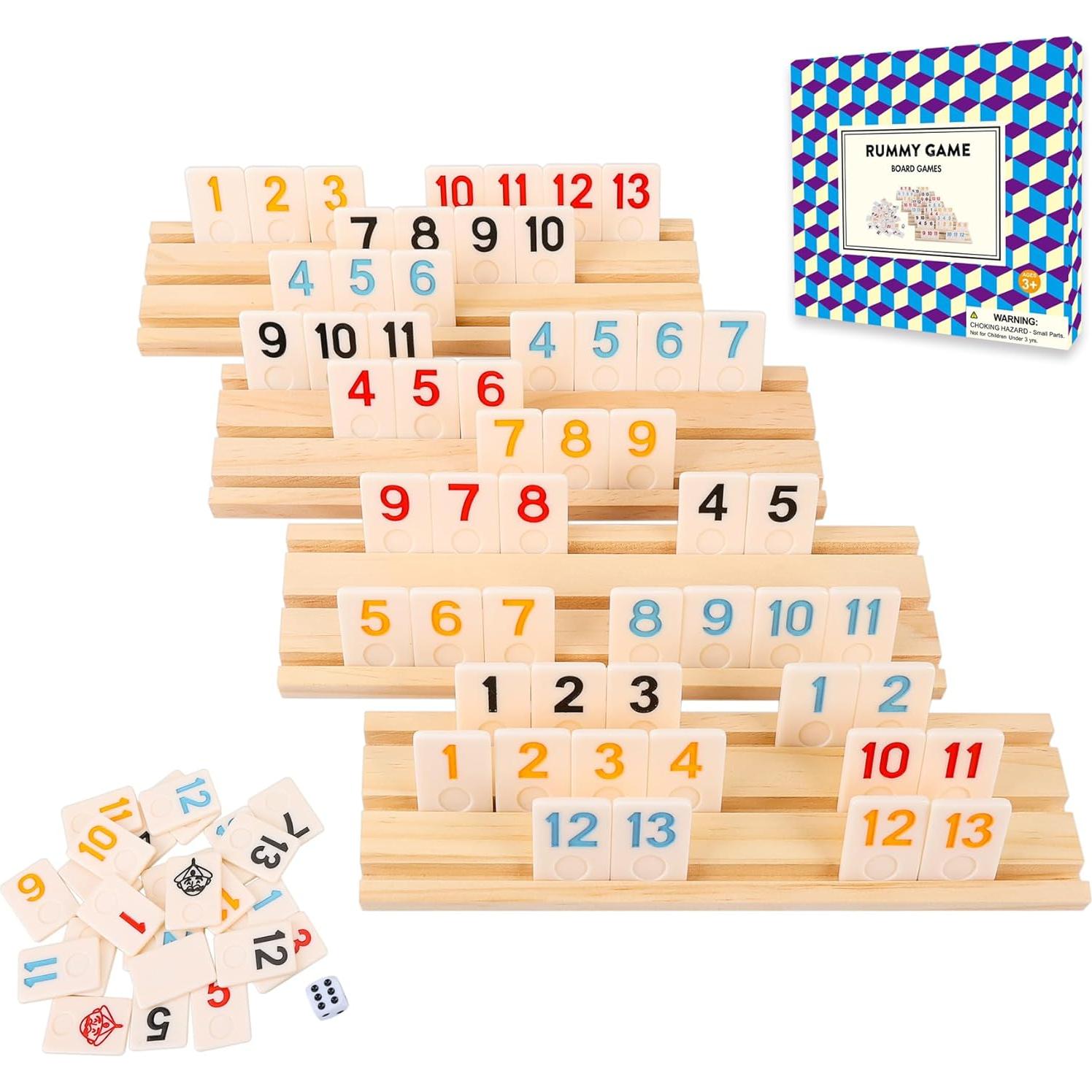 Juego de Rummy Mejorado Offelec con 106 Fichas Grandes