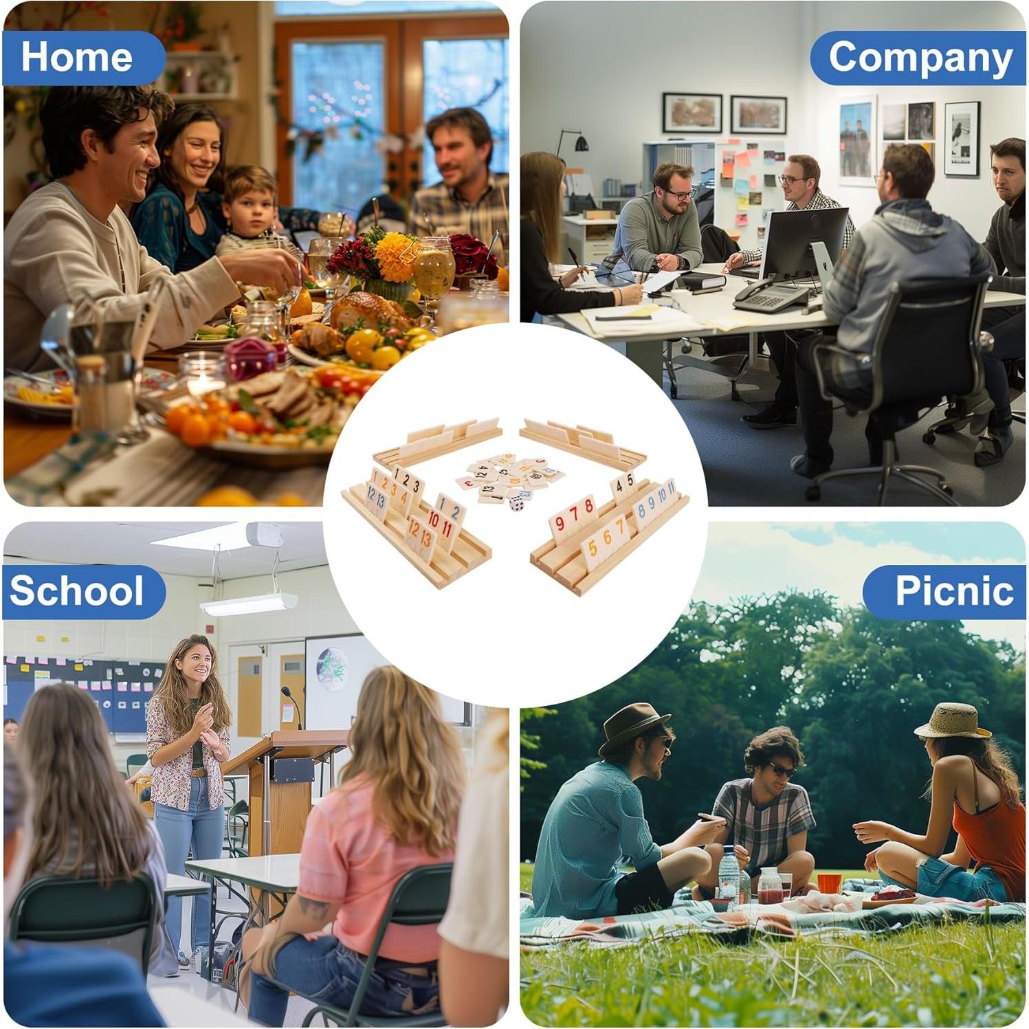 Juego de Rummy Mejorado Offelec con 106 Fichas Grandes