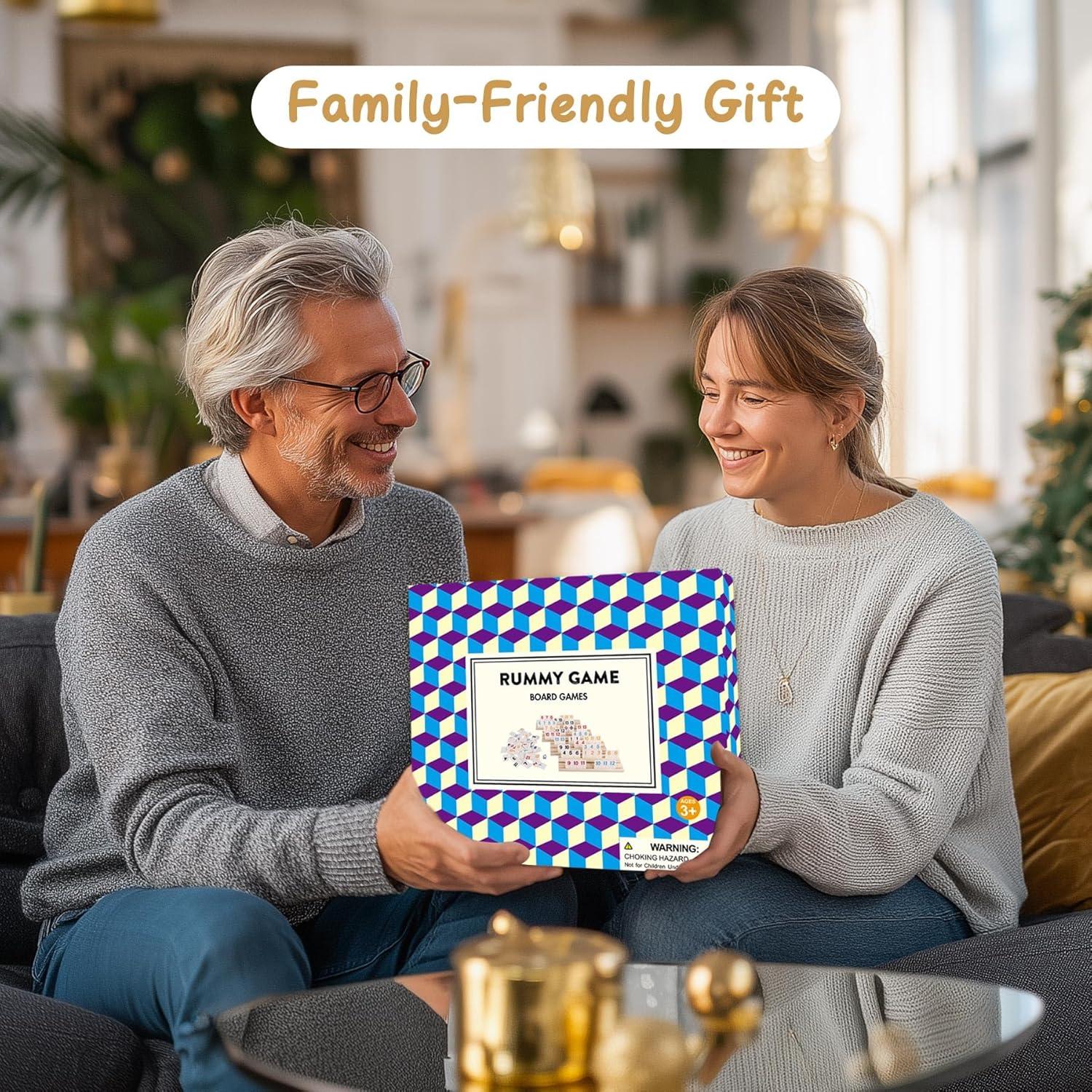 Juego de Rummy Mejorado Offelec con 106 Fichas Grandes