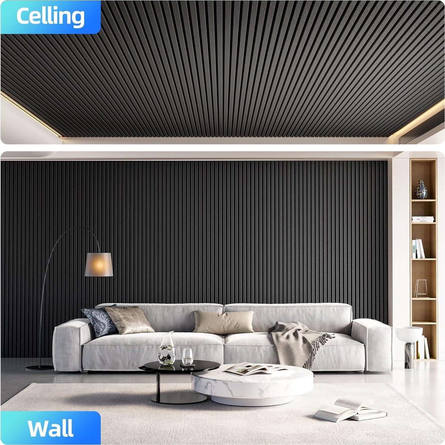 Paquete de 4 Paneles Acústicos Absorbentes de Sonido 120x60cm Negro