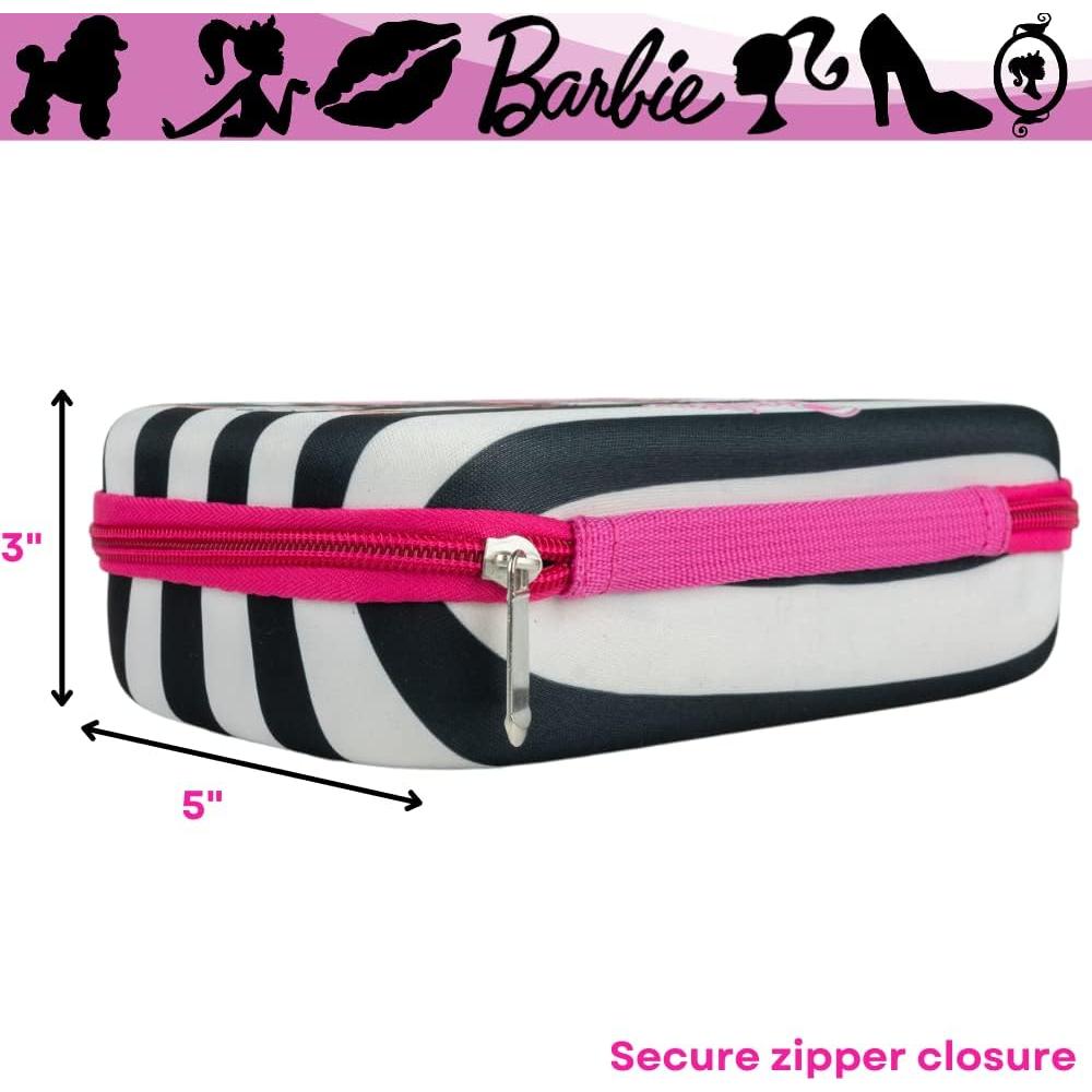 Estuche de Lápices Barbie con Bolígrafos y Pegatinas - Rosa