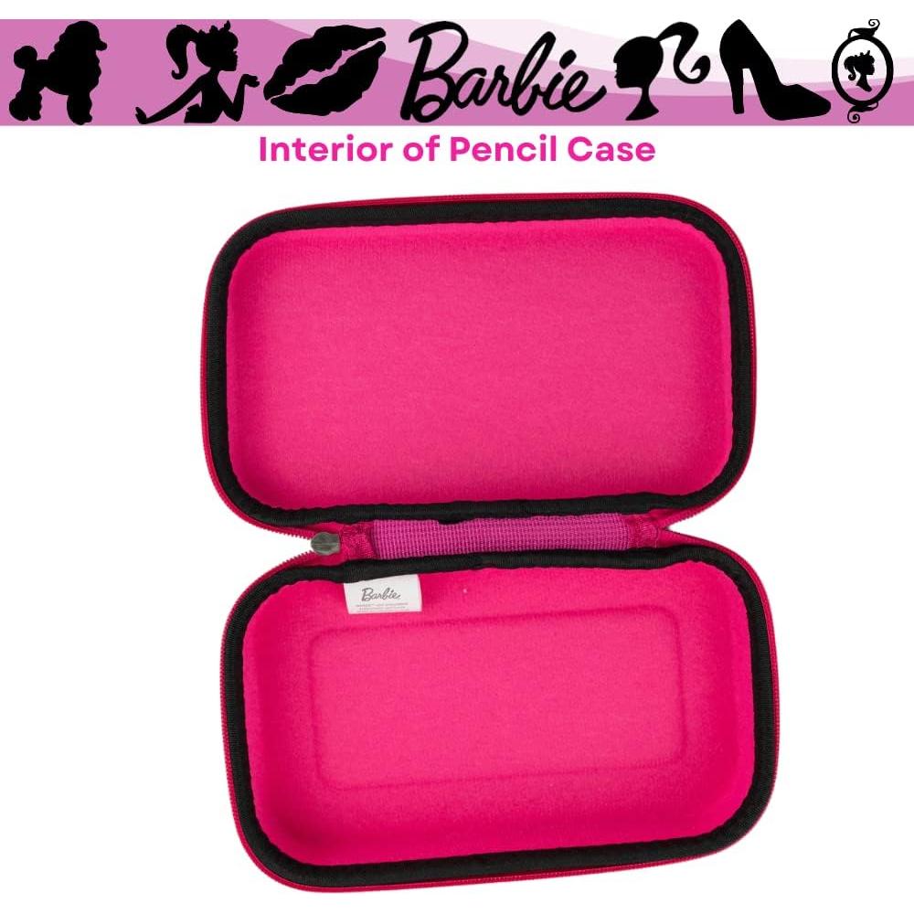 Estuche de Lápices Barbie con Bolígrafos y Pegatinas - Rosa