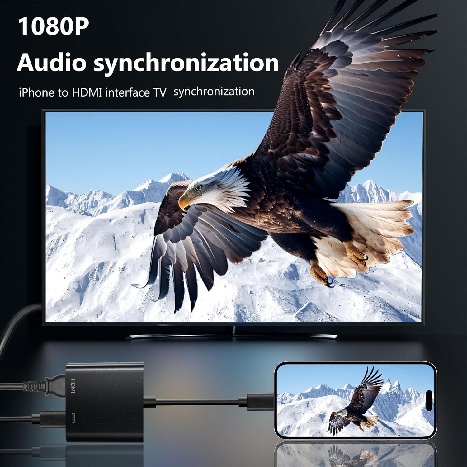 Adaptador Lightning a HDMI Microwoo 1080P para iPhone y iPad