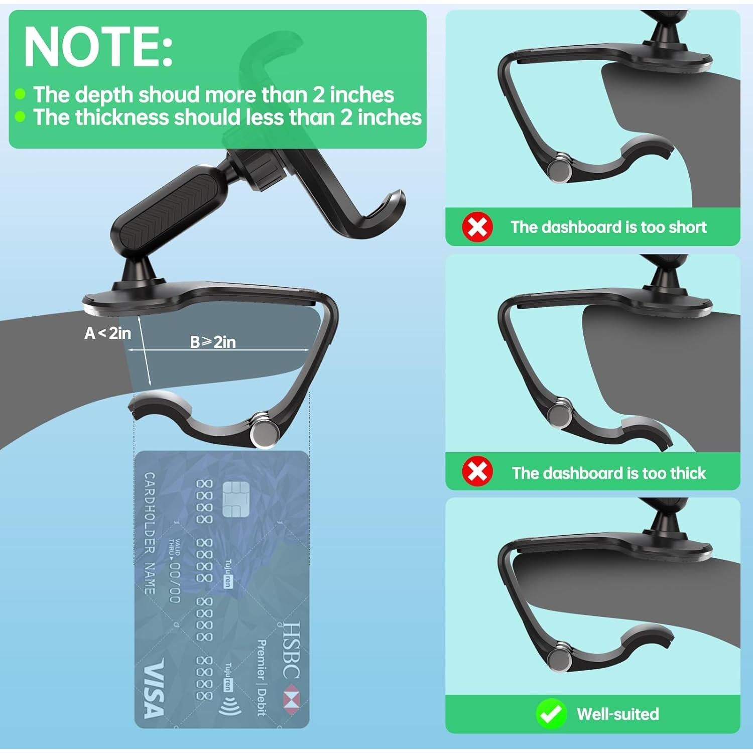 Soporte para Teléfono en el Tablero CHDFKKD 360° Ajustable