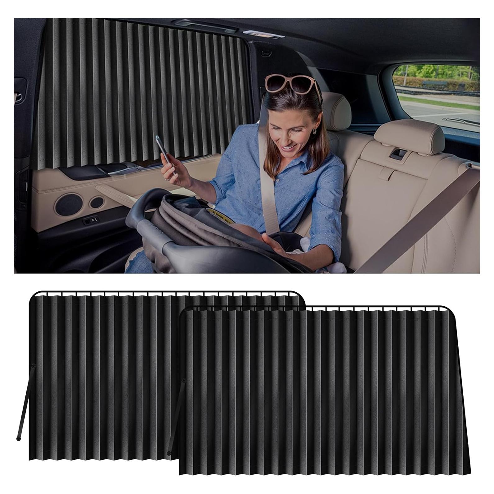 Cortinas Laterales para Auto XCBYT 2 Pcs 99% Protección UV