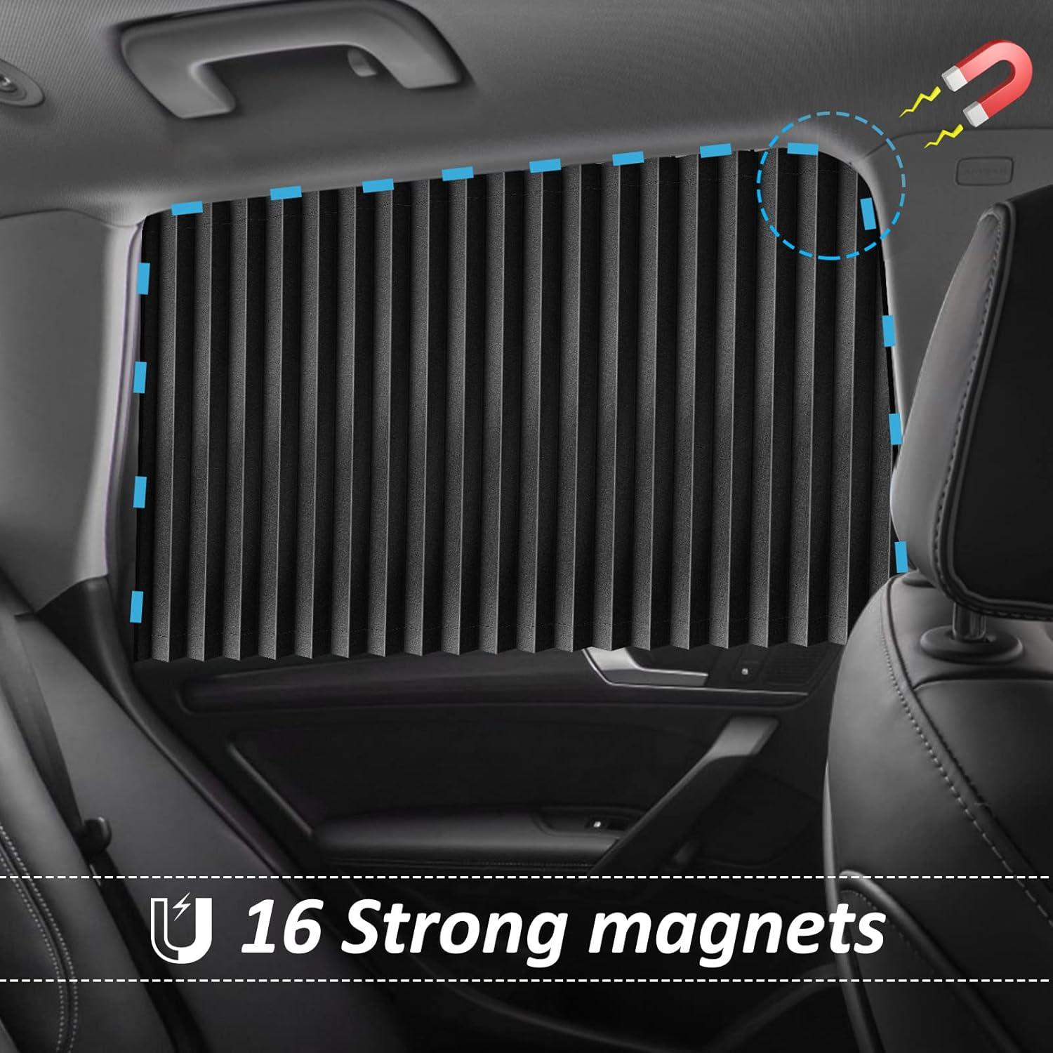 Cortinas Laterales para Auto XCBYT 2 Pcs 99% Protección UV