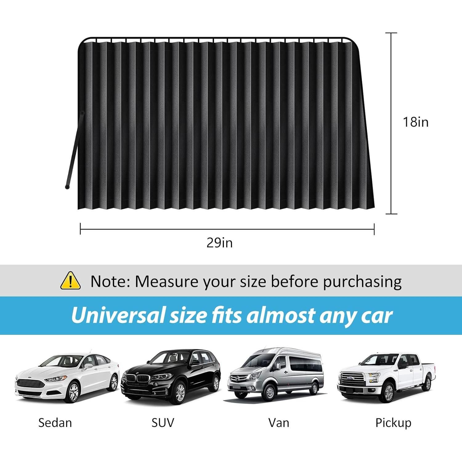 Cortinas Laterales para Auto XCBYT 2 Pcs 99% Protección UV