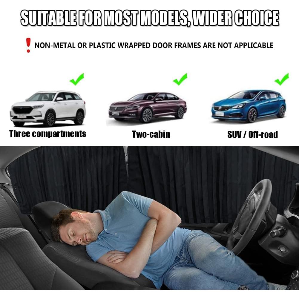 Cortinas Laterales para Auto XCBYT 2 Pcs 99% Protección UV