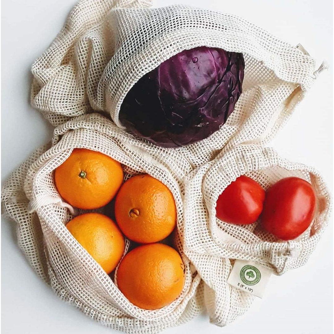 Bolsas de Malla Reutilizables Organic Cotton Mart - 6 Tamaños