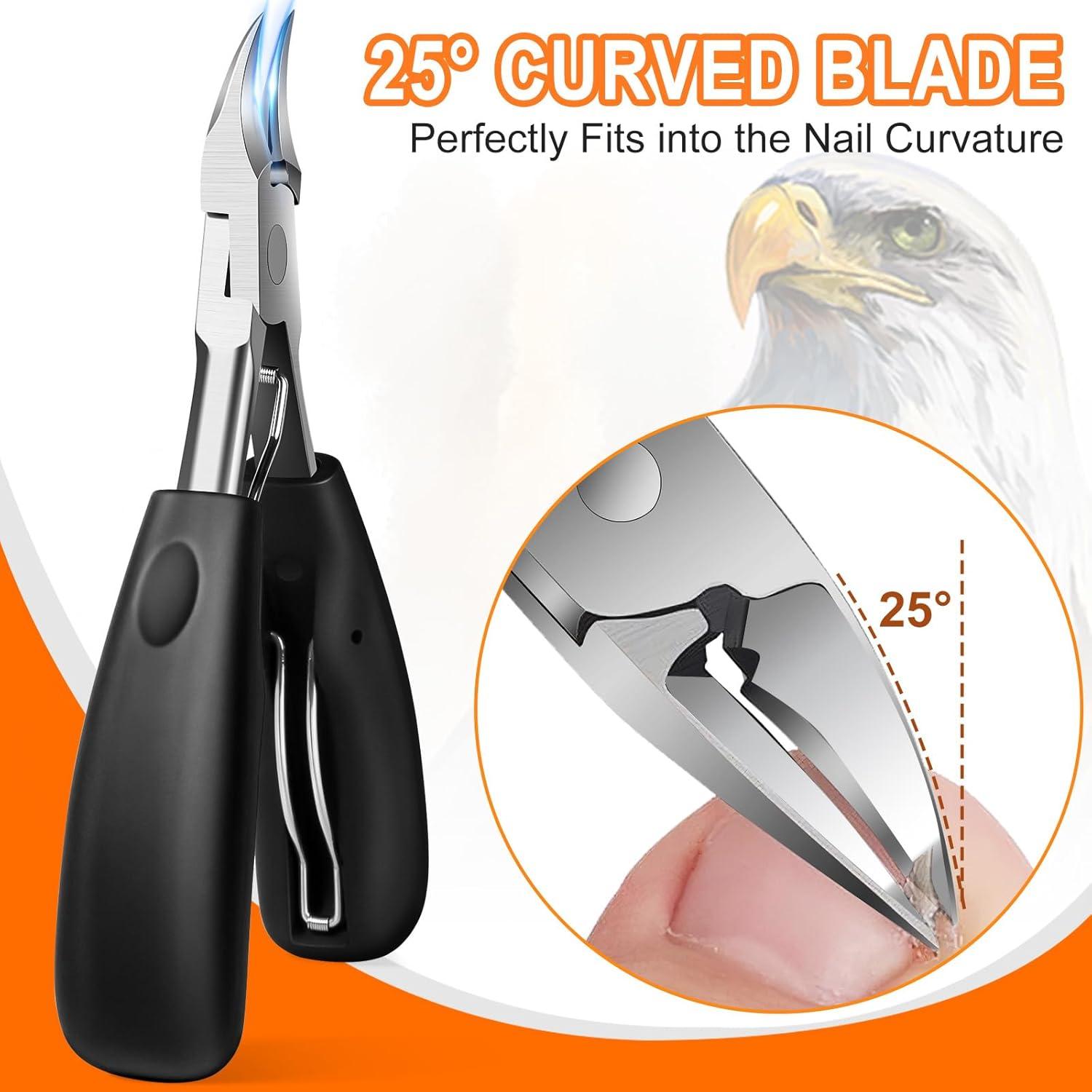 Cortauñas Ergonómico DRMODE con Cabeza Angulada para Uñas Gruesas