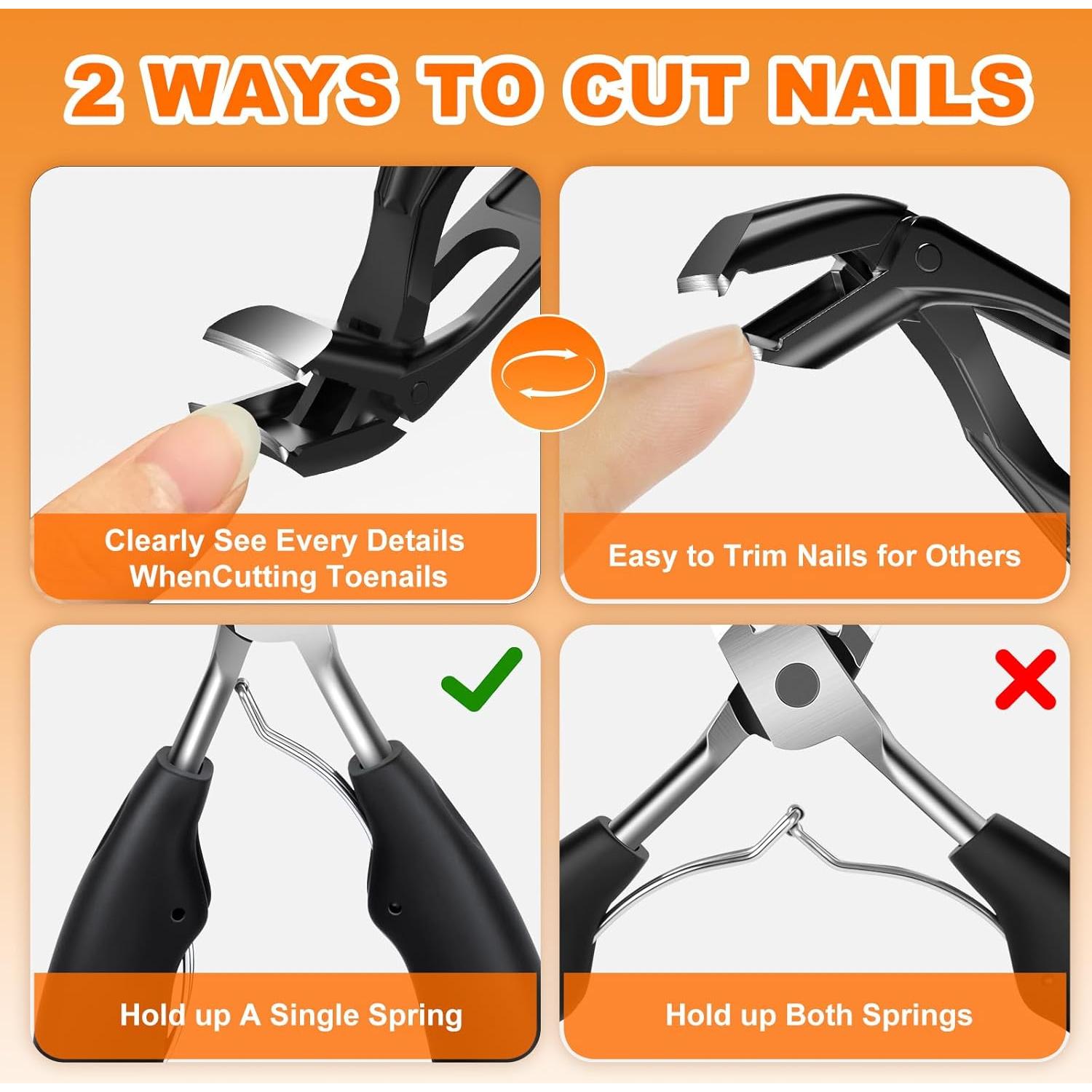 Cortauñas Ergonómico DRMODE con Cabeza Angulada para Uñas Gruesas