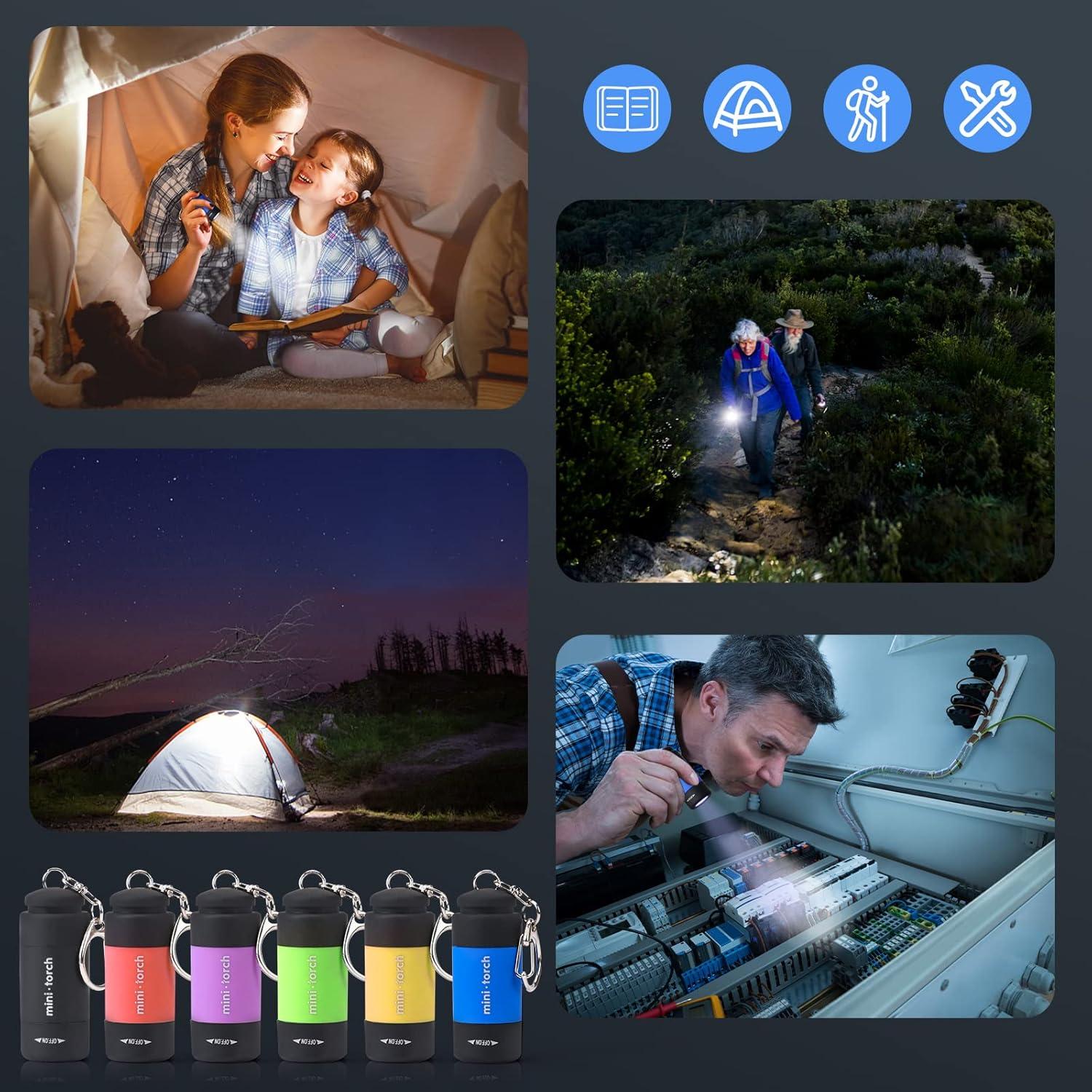 Mini Linterna de Llavero Recargable USB Tileon - 3 Piezas