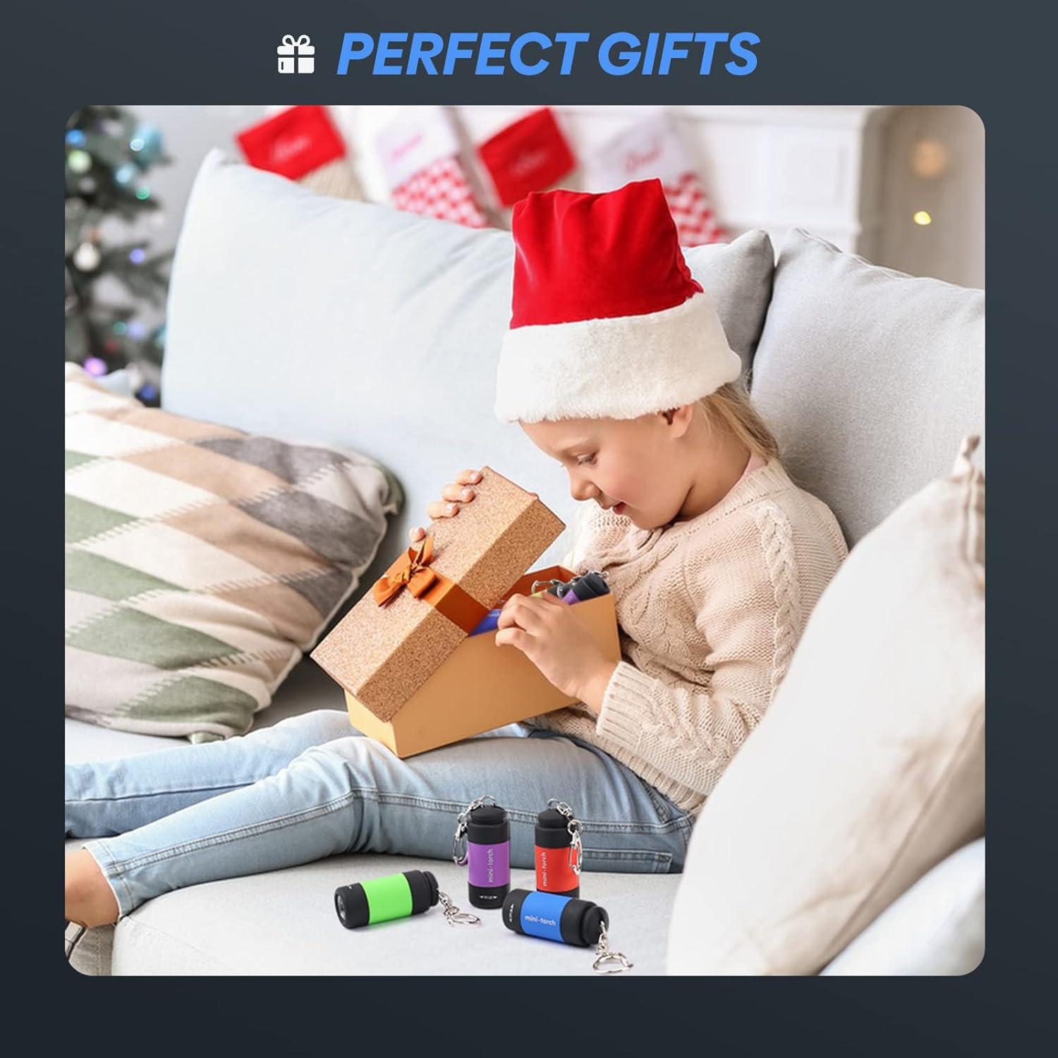 Mini Linterna de Llavero Recargable USB Tileon - 3 Piezas