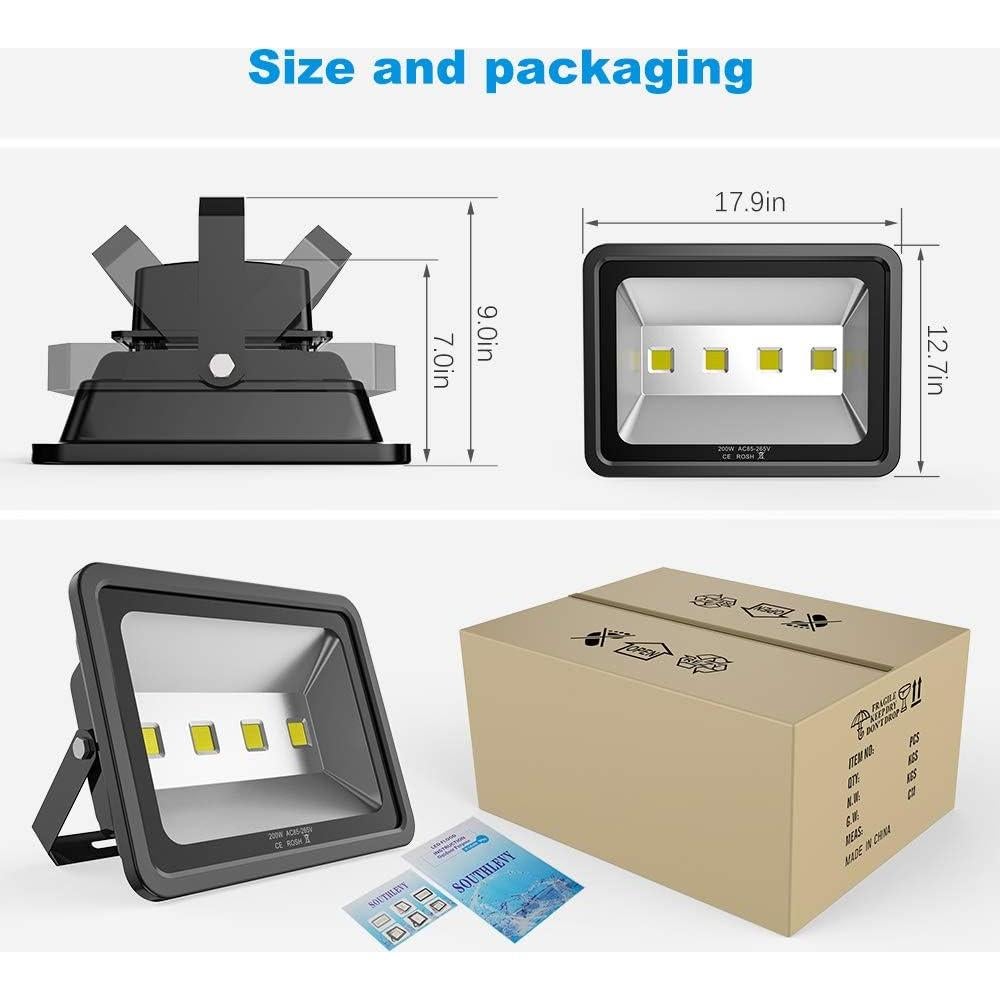 Luz de Inundación LED 200W Southlevy 20000lm IP66 Exterior