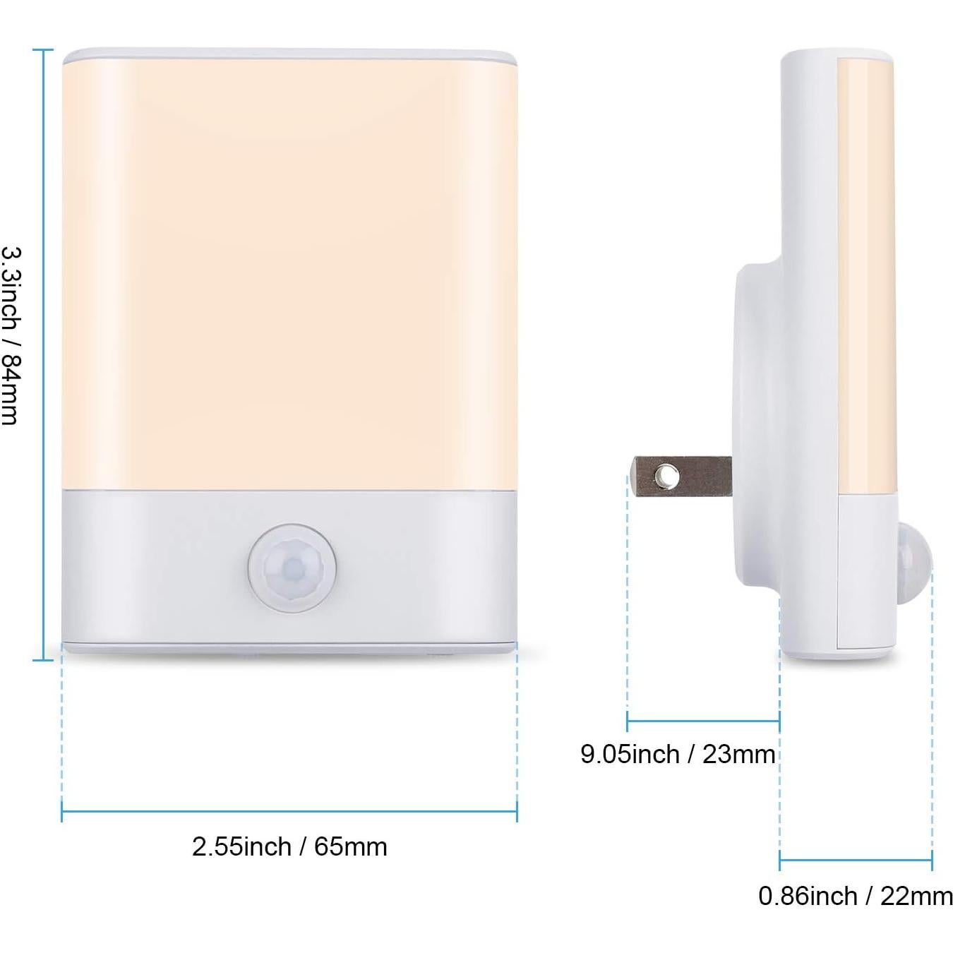 Luz Nocturna LED Enchufable BriVIVI con Sensor de Movimiento 4-Pack